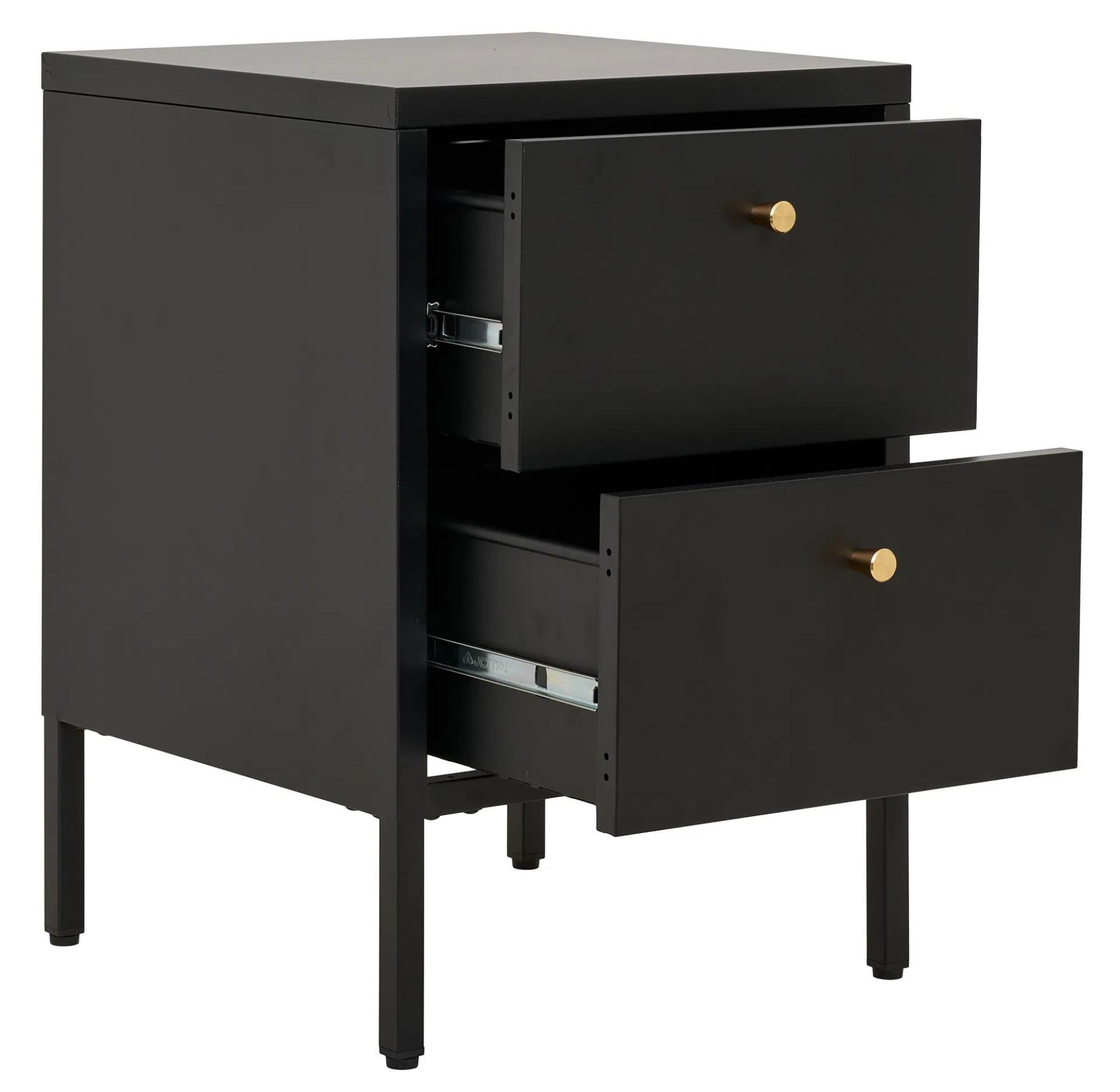 Product photograph of Yukon Black Metal 2 Drawer Chest from Choice Furniture Superstore.