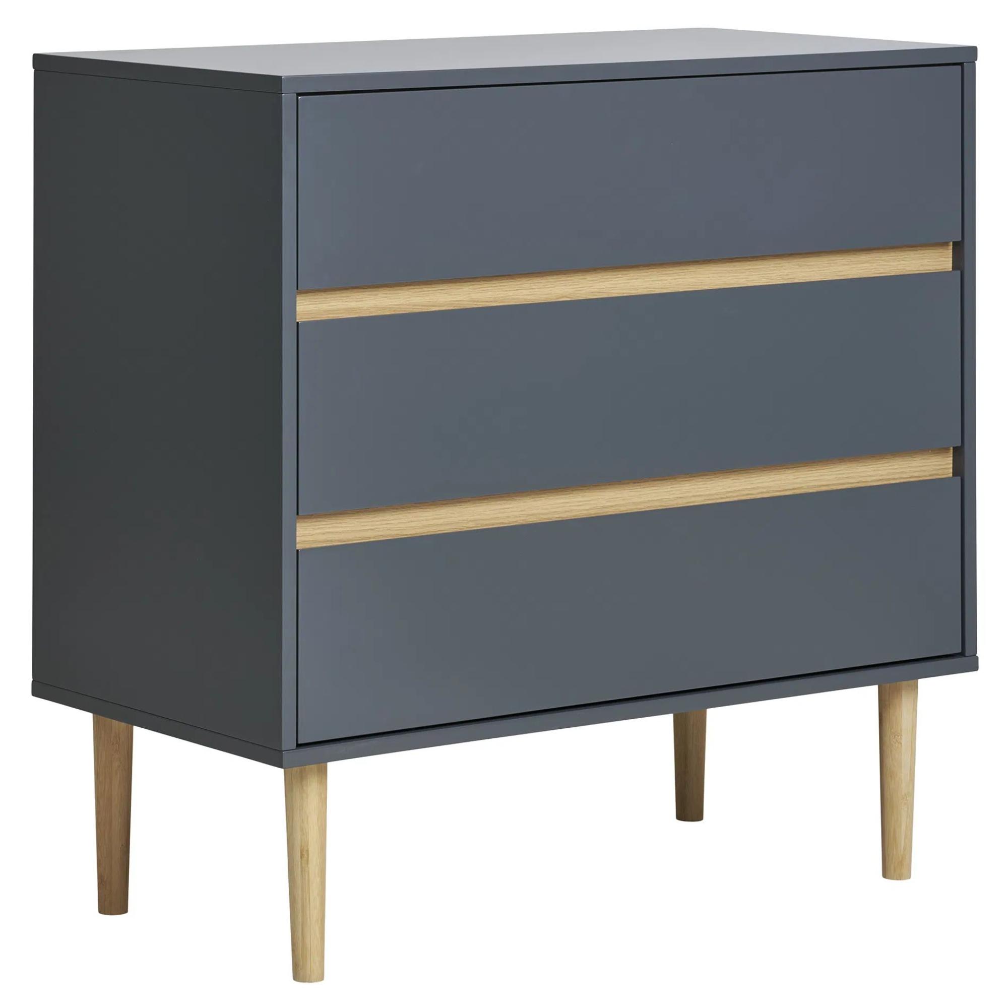 Product photograph of Newnan Dark Grey 3 Drawer Chest from Choice Furniture Superstore.