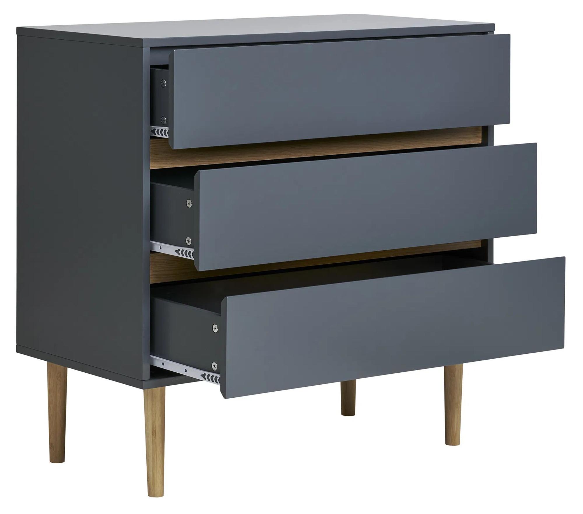 Product photograph of Newnan Dark Grey 3 Drawer Chest from Choice Furniture Superstore.