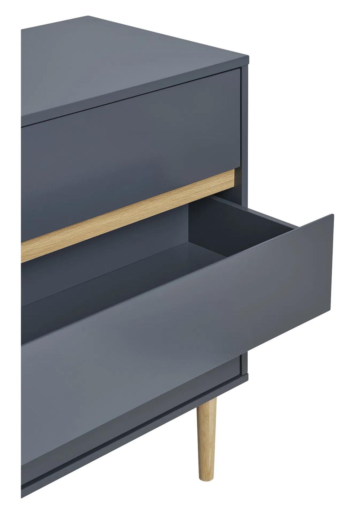 Product photograph of Newnan Dark Grey 3 Drawer Chest from Choice Furniture Superstore.