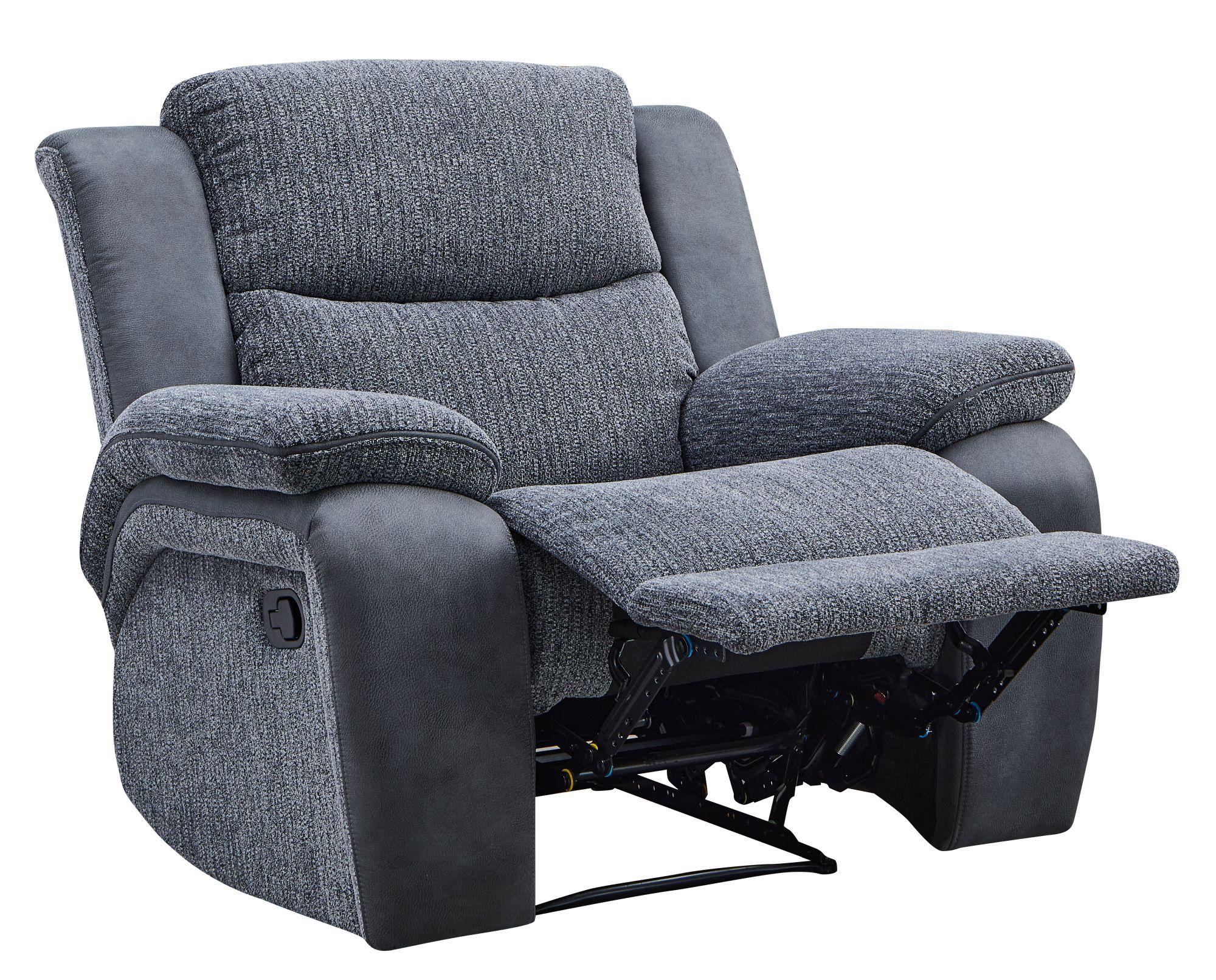 Product photograph of Legend Grey Fabric Recliner Armchair from Choice Furniture Superstore.