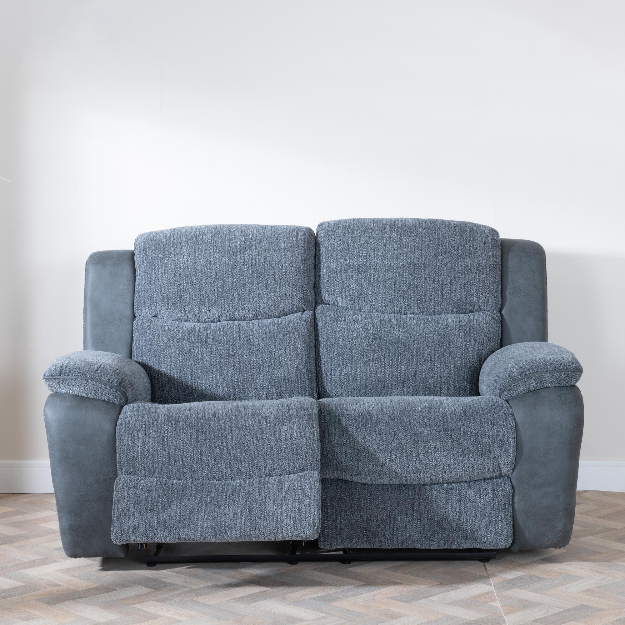 Product photograph of Legend Grey Fabric 2 Seater Recliner Sofa from Choice Furniture Superstore.