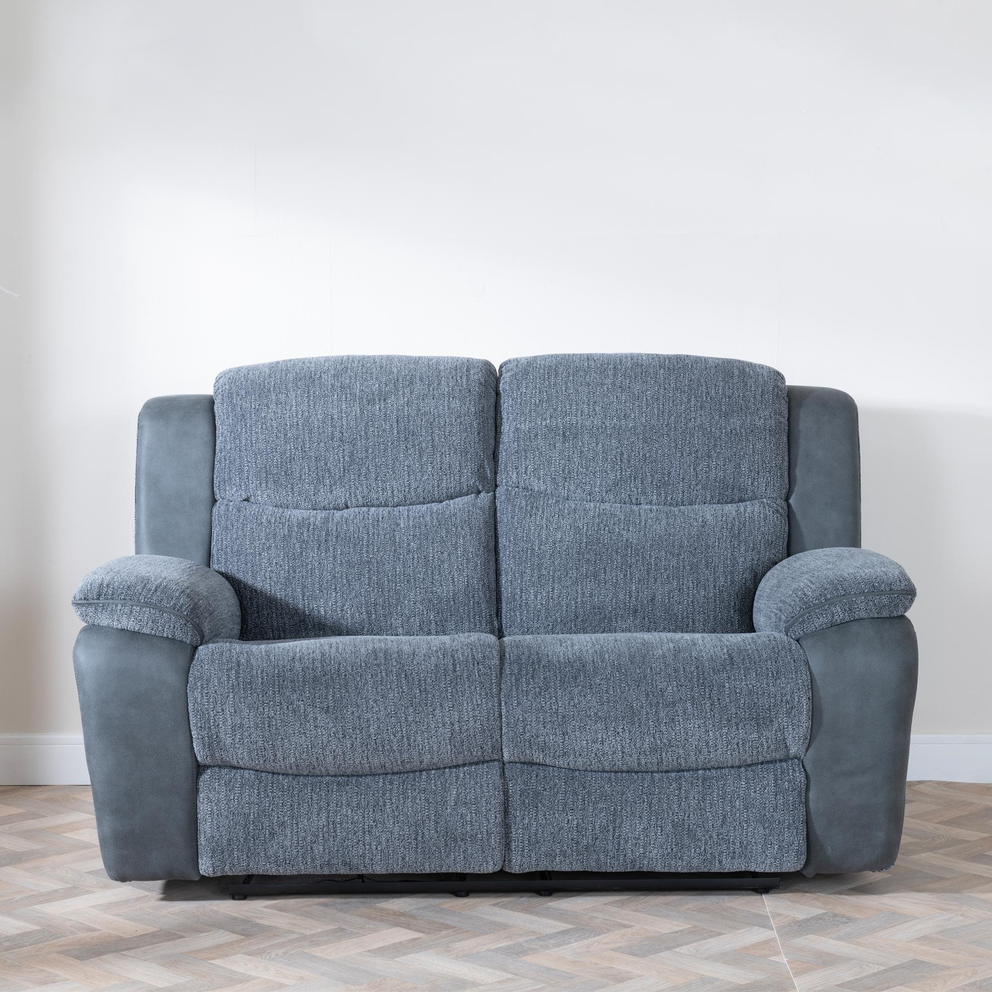 Product photograph of Legend Grey Fabric 2 Seater Recliner Sofa from Choice Furniture Superstore.