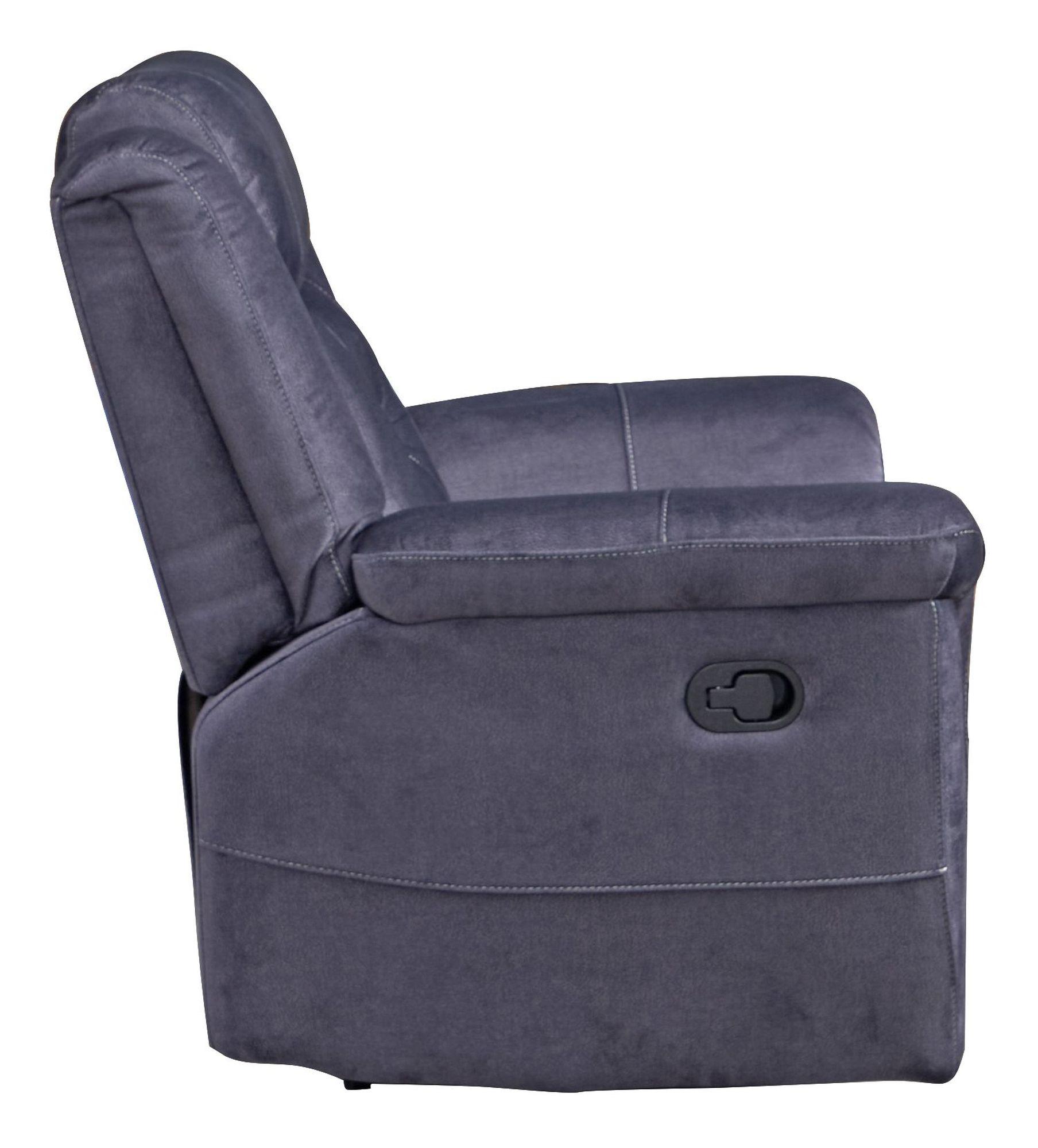 Product photograph of Dudley Silvano Blue Fabric Recliner Armchair from Choice Furniture Superstore.