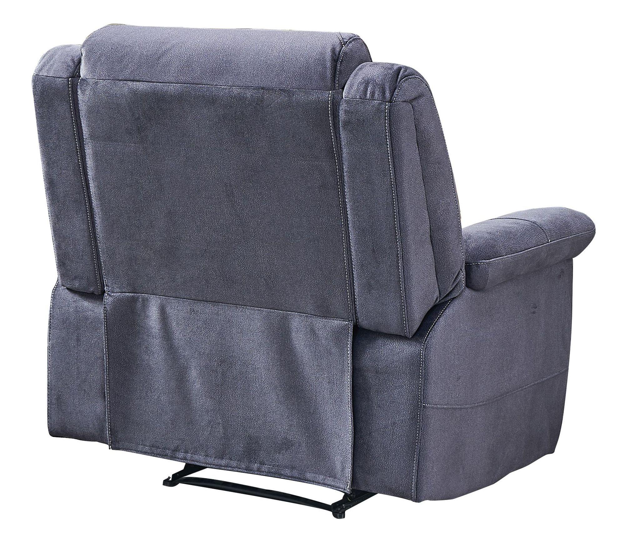 Product photograph of Dudley Silvano Blue Fabric Recliner Armchair from Choice Furniture Superstore.