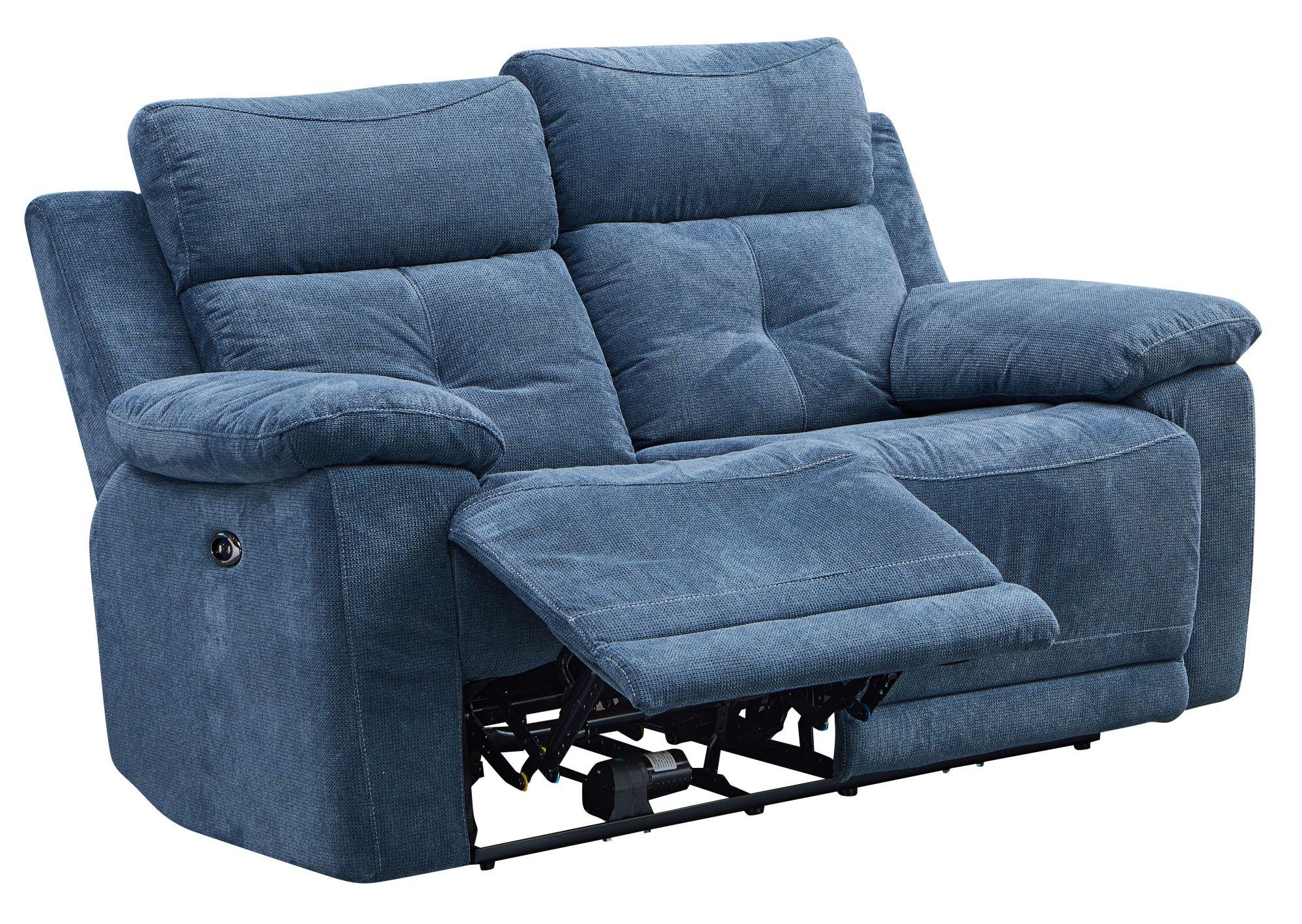 Product photograph of Augusta Ancona Blue Fabric 2 Seater Electric Recliner Sofa from Choice Furniture Superstore.