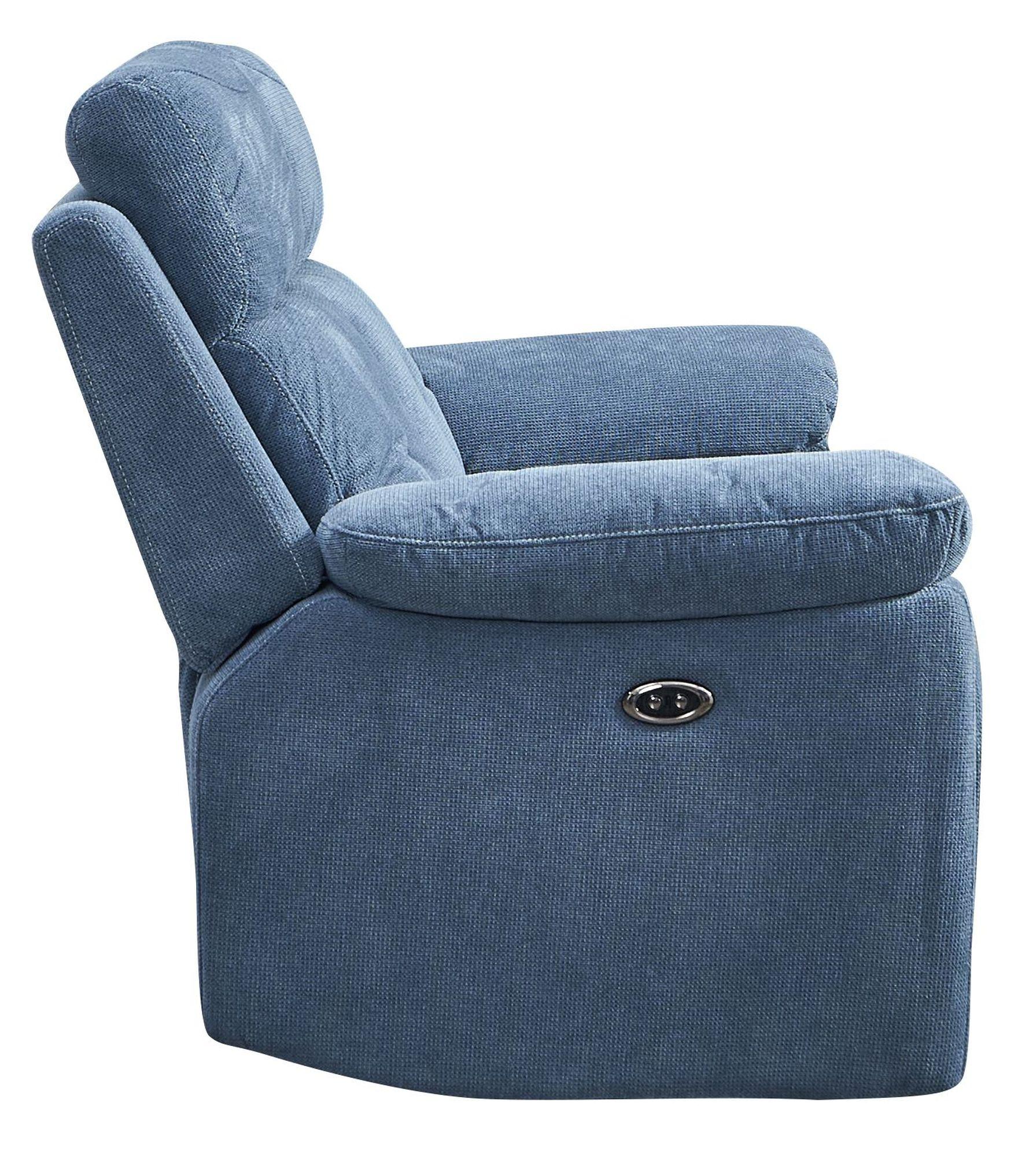 Product photograph of Augusta Ancona Blue Fabric 2 Seater Electric Recliner Sofa from Choice Furniture Superstore.