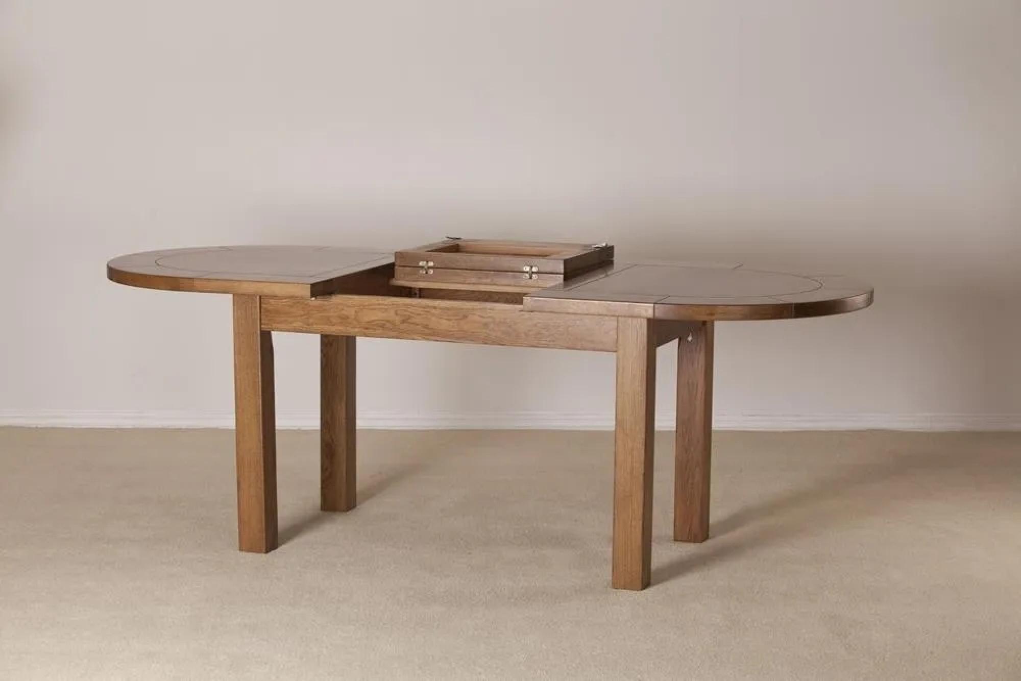 Product photograph of Clearance - Originals Rustic Oak Oval 6 Seater Extending Dining Table - Fss15654 from Choice Furniture Superstore.