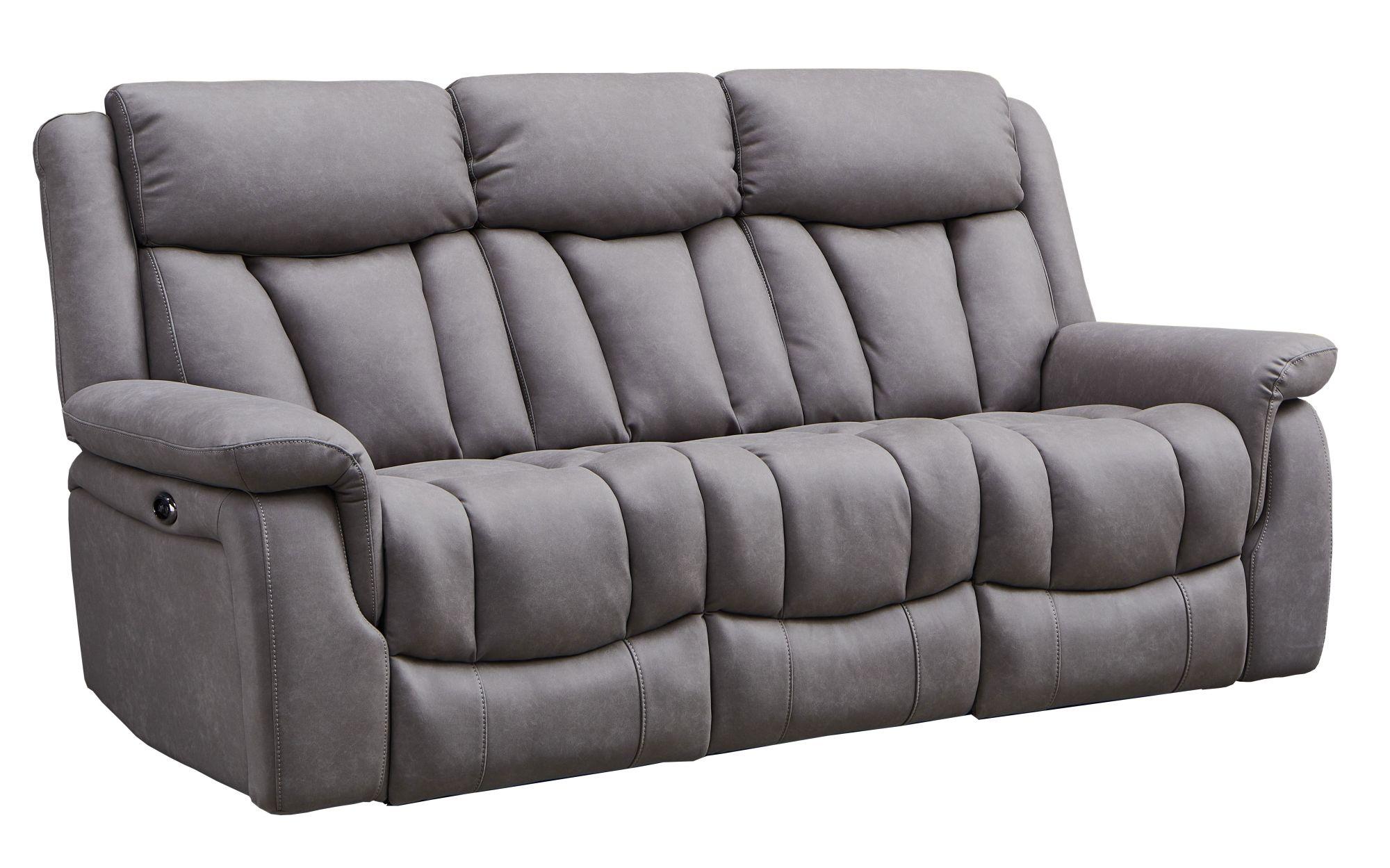 Product photograph of Dylan Grey Fabric 3 2 Seater Electric Recliner Sofa Suite from Choice Furniture Superstore.