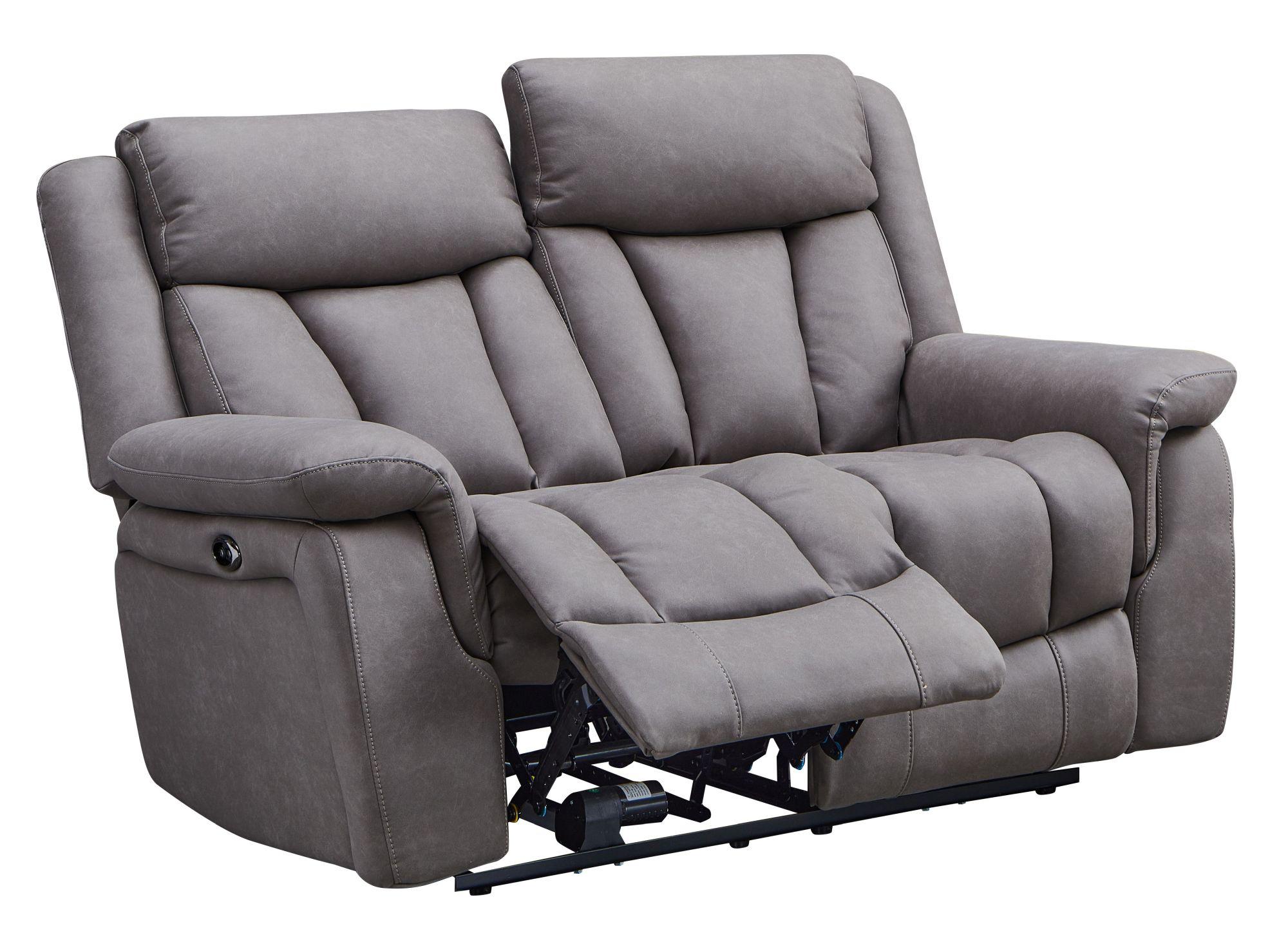 Product photograph of Dylan Grey Fabric 3 2 Seater Electric Recliner Sofa Suite from Choice Furniture Superstore.