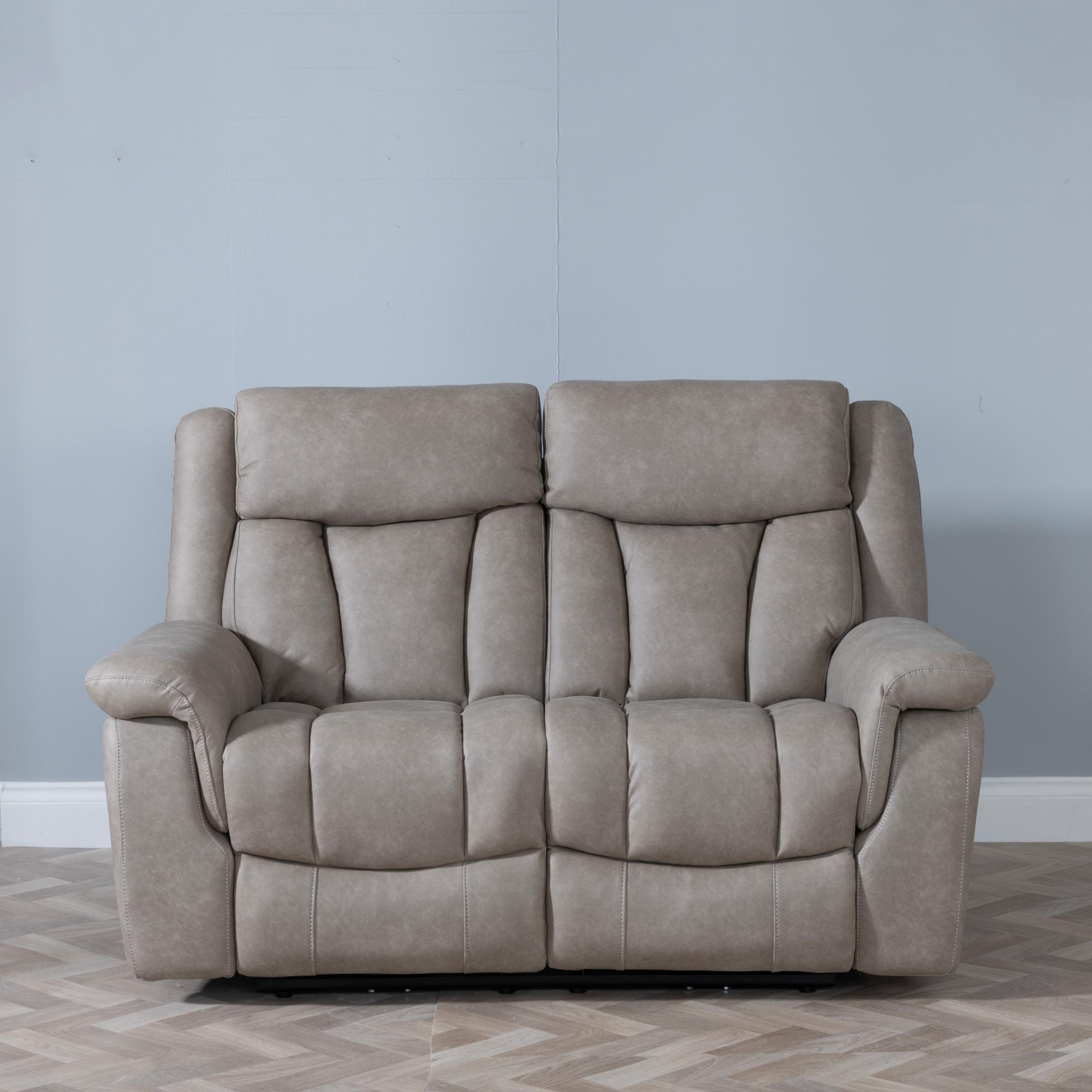 Product photograph of Dylan Sandstone Fabric 2 Seater Electric Recliner Sofa from Choice Furniture Superstore.