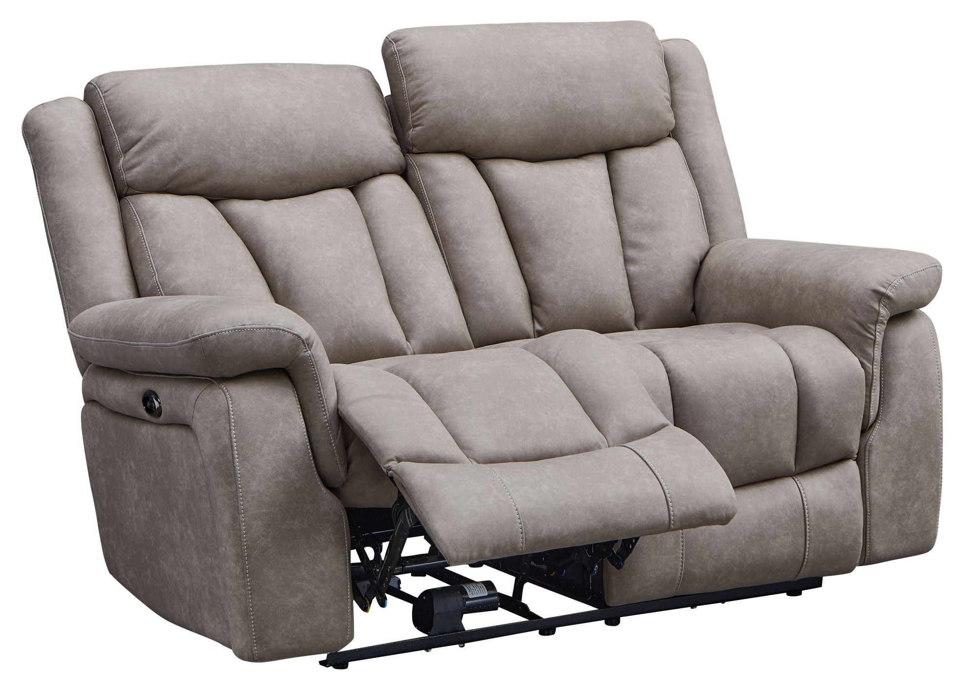 Product photograph of Dylan Sandstone Fabric 3 2 Seater Electric Recliner Sofa Suite from Choice Furniture Superstore.