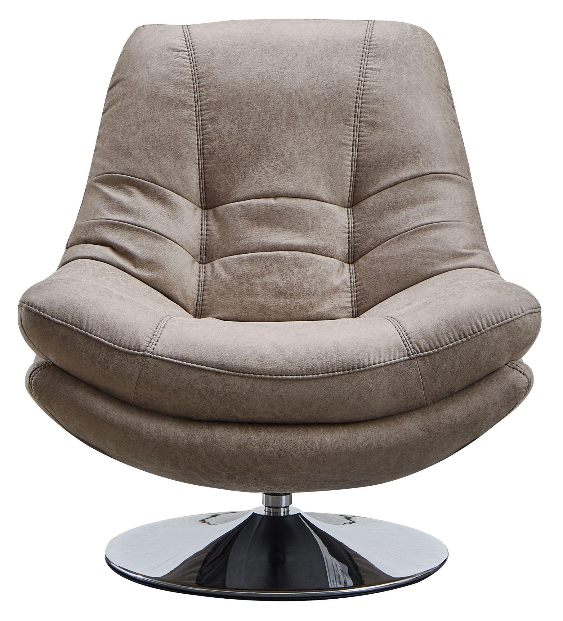 Product photograph of Vento Light Grey Fabric Swivel Chair And Footstool from Choice Furniture Superstore.