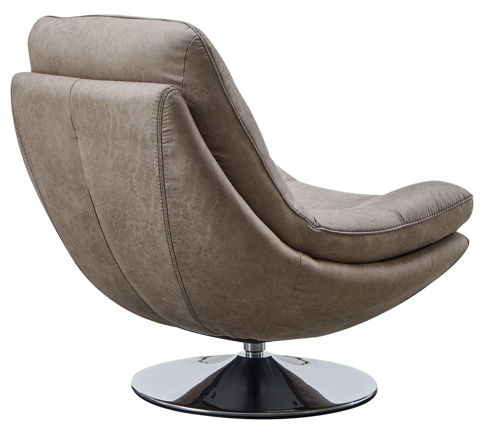 Product photograph of Vento Light Grey Fabric Swivel Chair And Footstool from Choice Furniture Superstore.