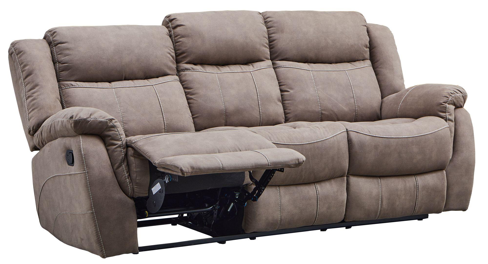 Product photograph of Hilbert Brown Fabric 3 Seater Recliner Sofa from Choice Furniture Superstore.