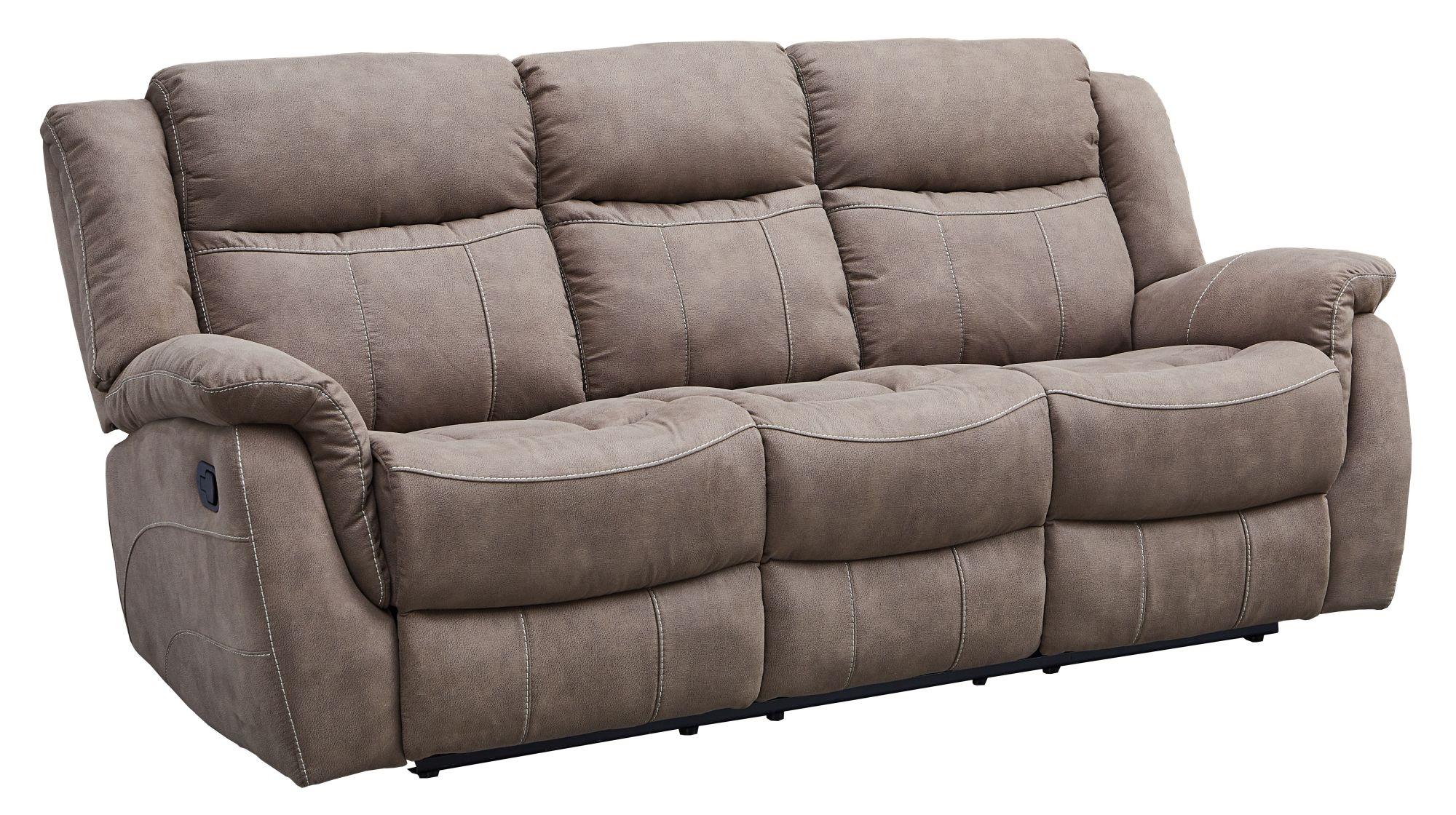 Product photograph of Hilbert Brown Fabric 3 Seater Recliner Sofa from Choice Furniture Superstore.