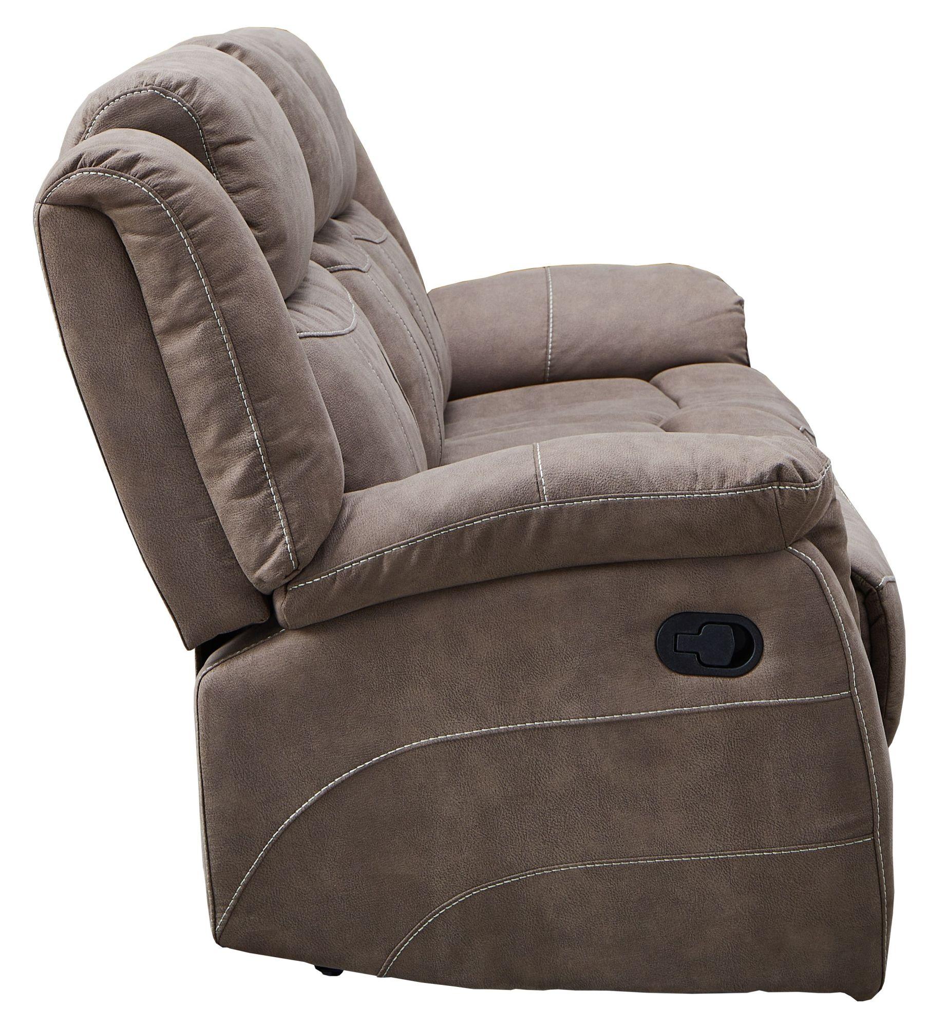 Product photograph of Hilbert Brown Fabric 3 Seater Recliner Sofa from Choice Furniture Superstore.