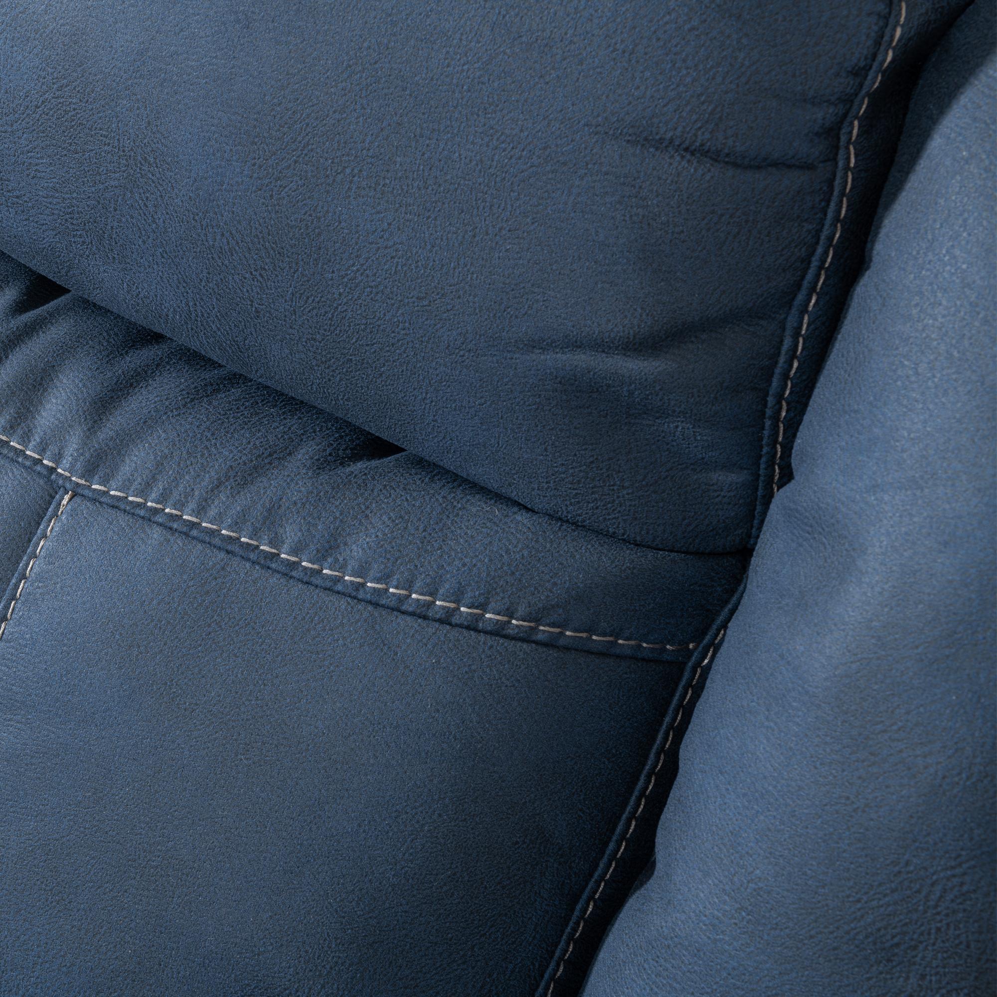 Product photograph of Hilbert Denim Blue Fabric Recliner Corner Sofa from Choice Furniture Superstore.