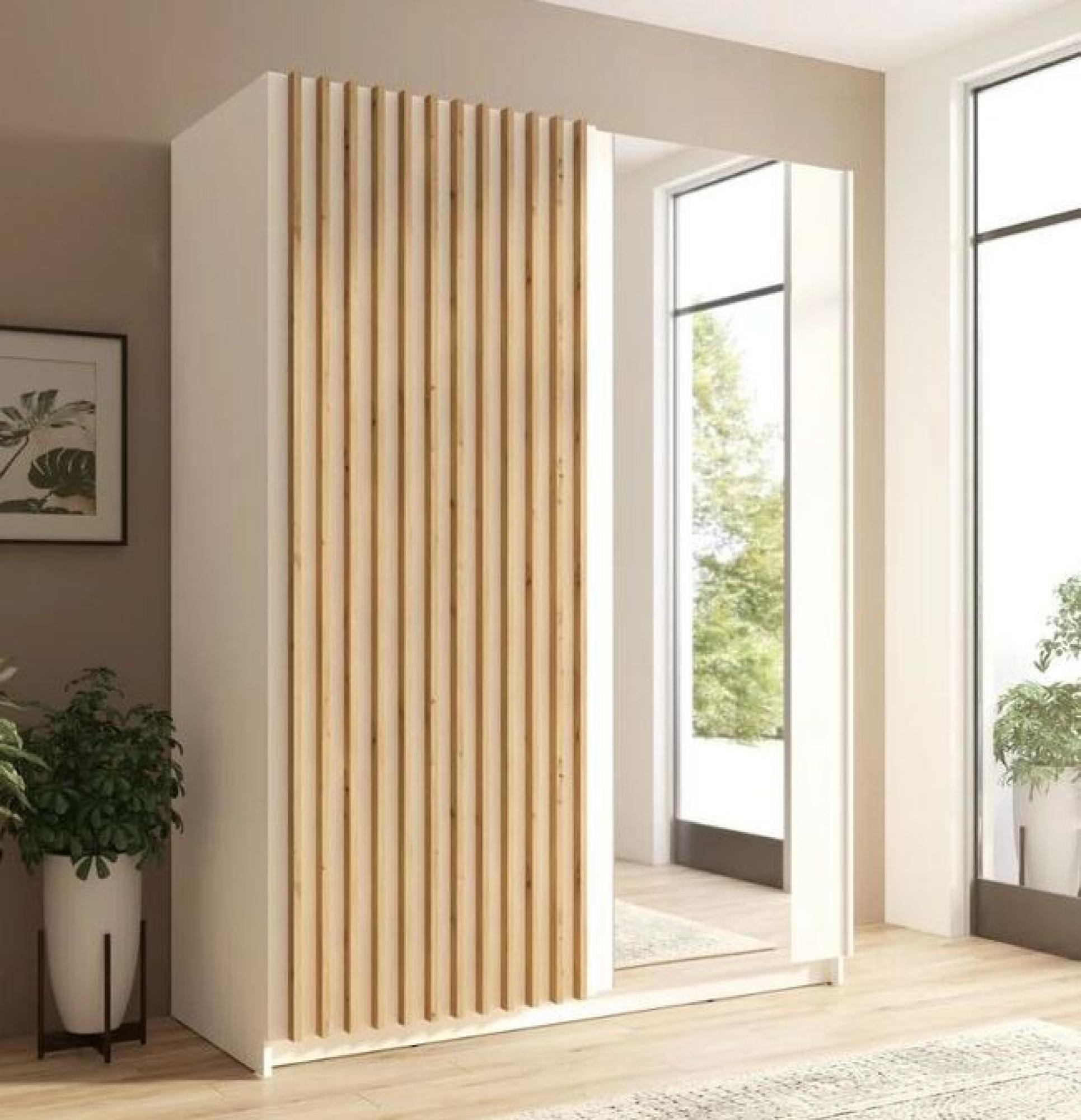 Product photograph of Dalia White Oak 2 Door Sliding Wardrobe from Choice Furniture Superstore.