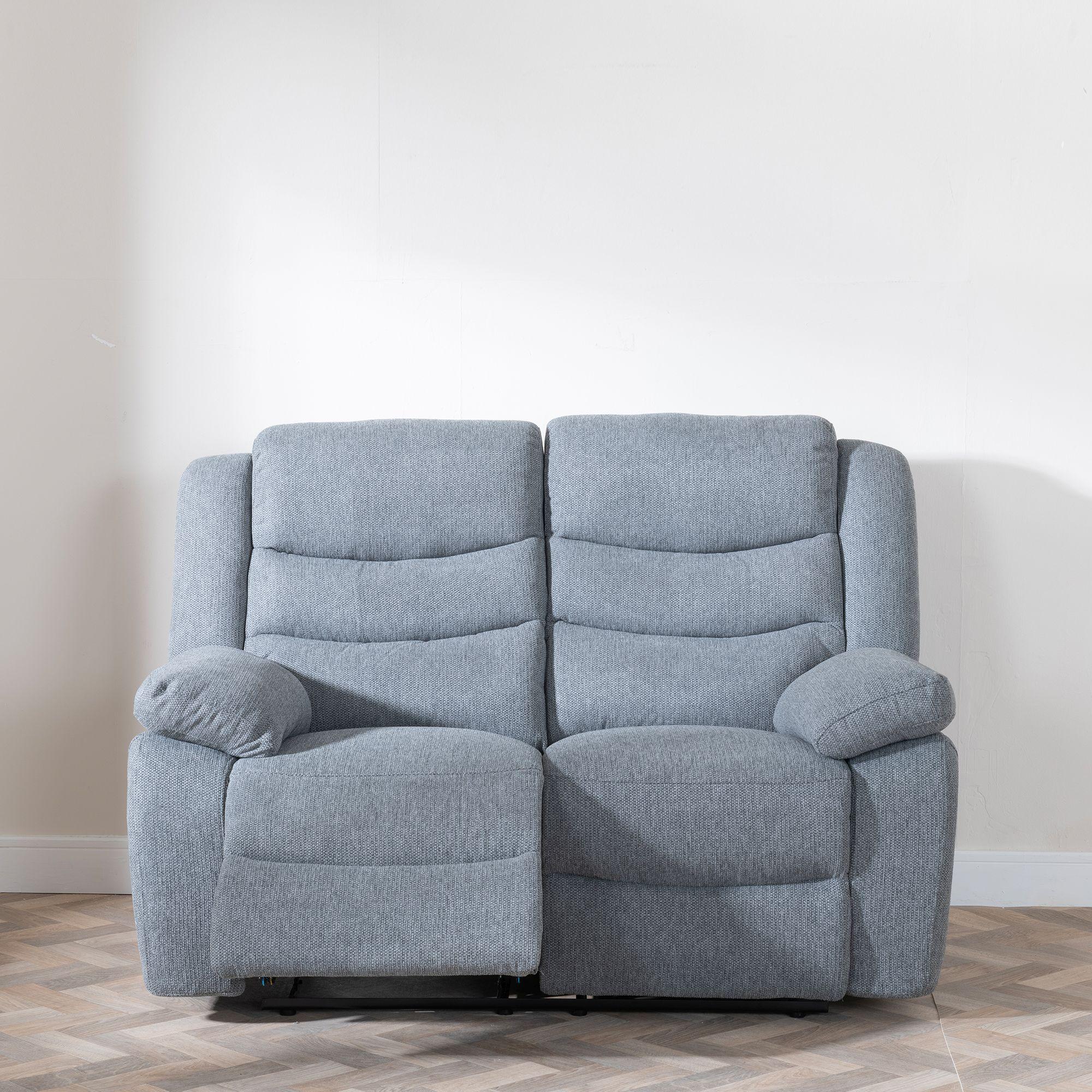 Product photograph of Windsor Grey Fabric 2 Seater Recliner Sofa from Choice Furniture Superstore.