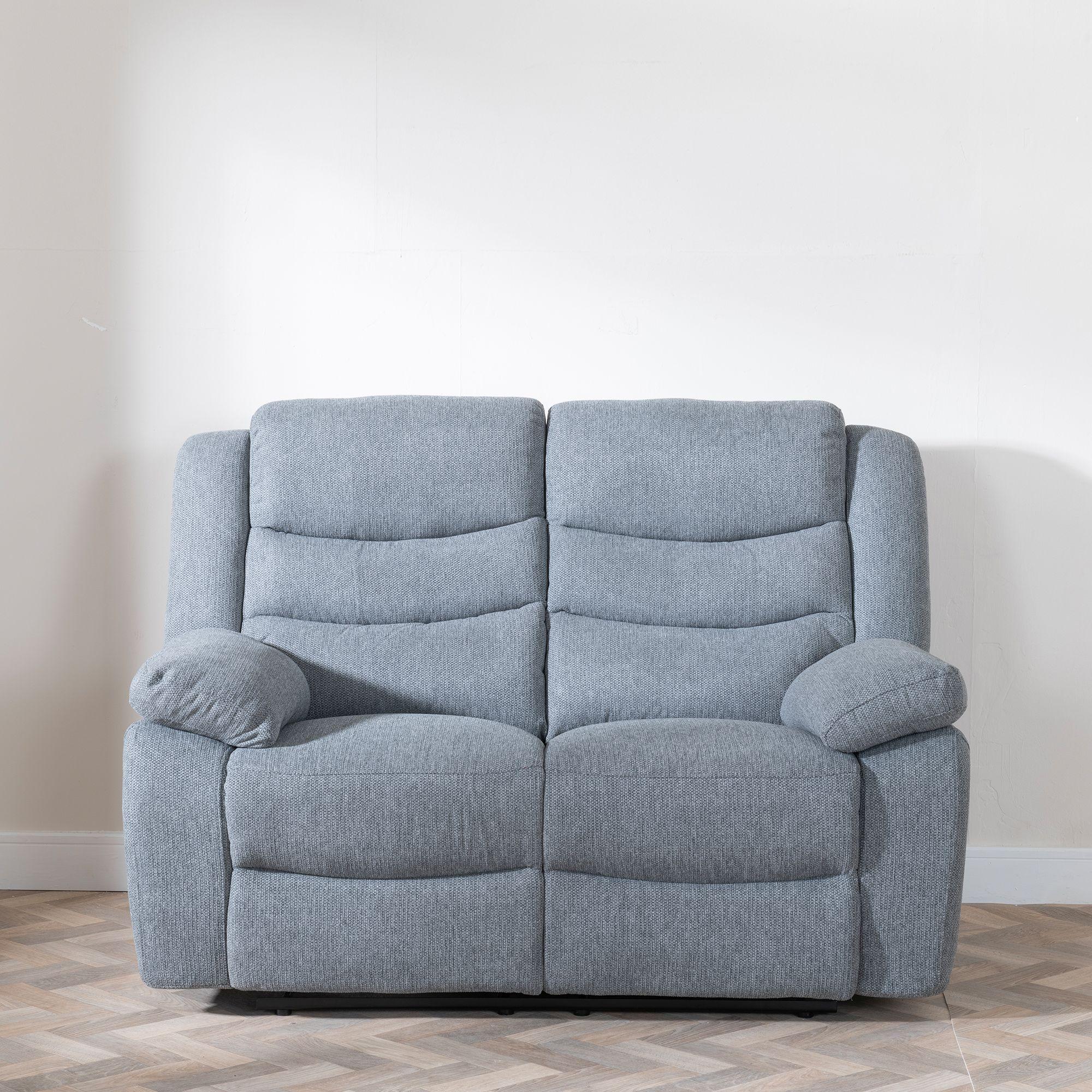 Product photograph of Windsor Grey Fabric 2 Seater Recliner Sofa from Choice Furniture Superstore.