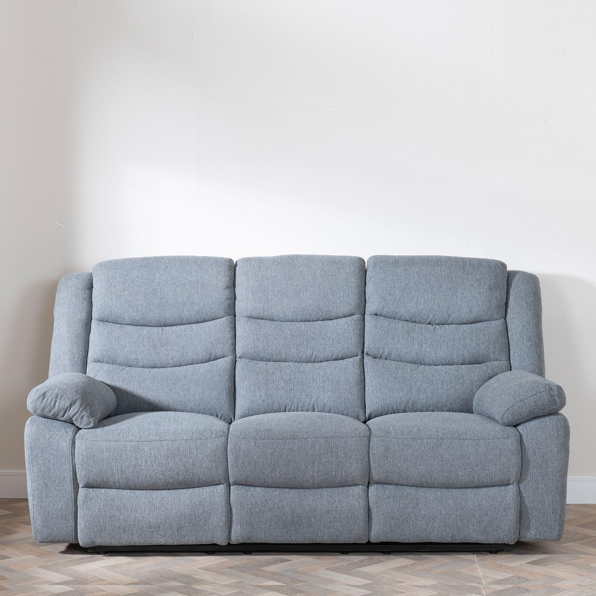 Product photograph of Sorrento Grey Fabric 3 Seater Recliner Sofa from Choice Furniture Superstore.