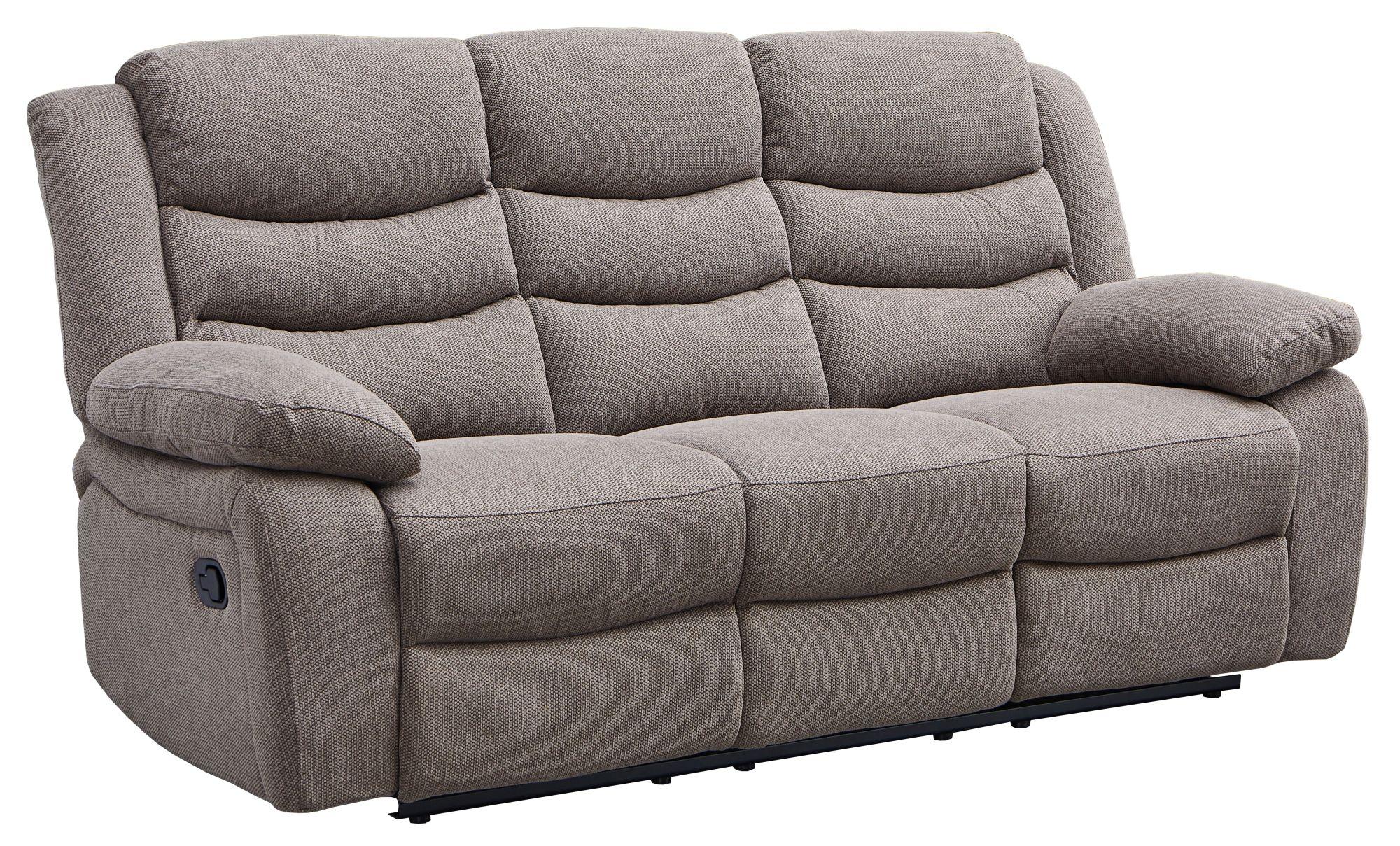 Product photograph of Sorrento Brown Fabric 3 Seater Recliner Sofa from Choice Furniture Superstore.