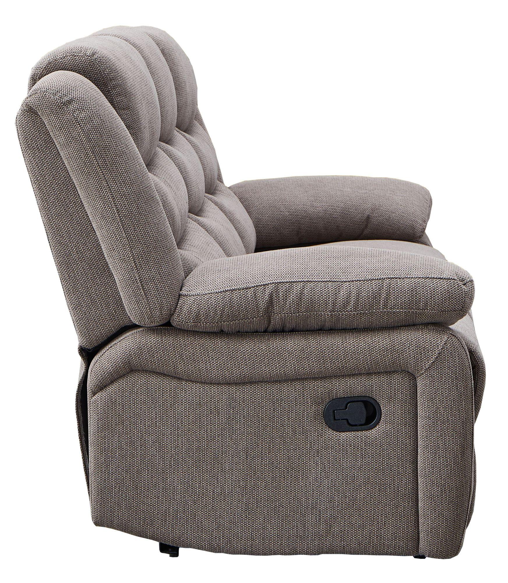 Product photograph of Sorrento Brown Fabric 3 Seater Recliner Sofa from Choice Furniture Superstore.