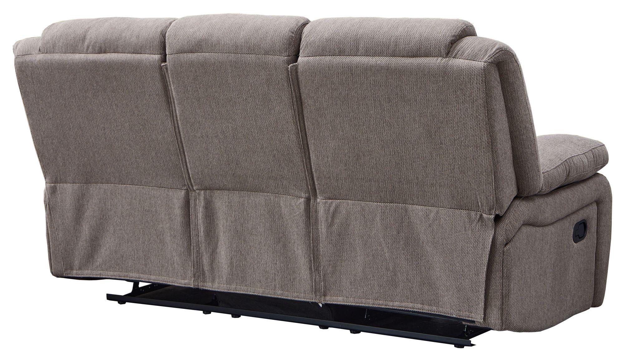 Product photograph of Sorrento Brown Fabric 3 Seater Recliner Sofa from Choice Furniture Superstore.