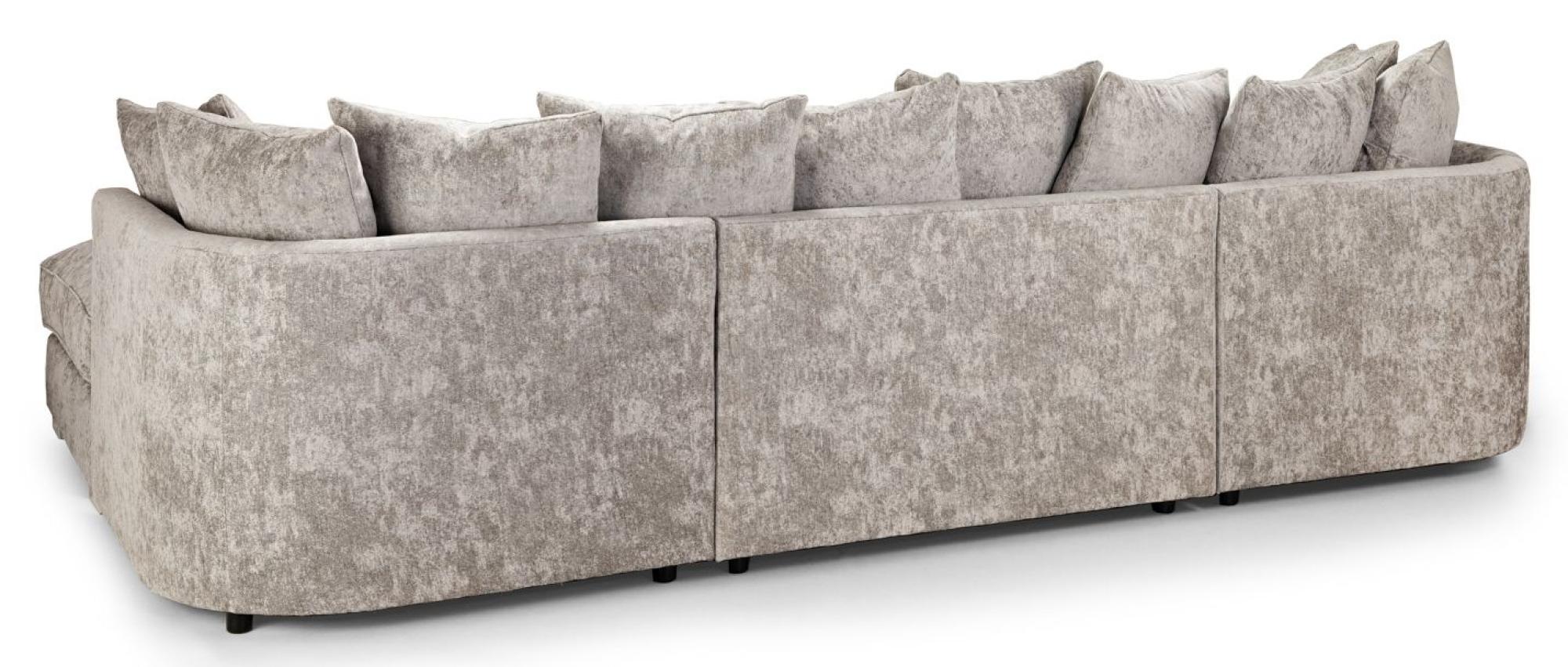 Product photograph of Bishop Scatterback Truffle Velvet Fabric U Shape Corner Sofa Suite from Choice Furniture Superstore.