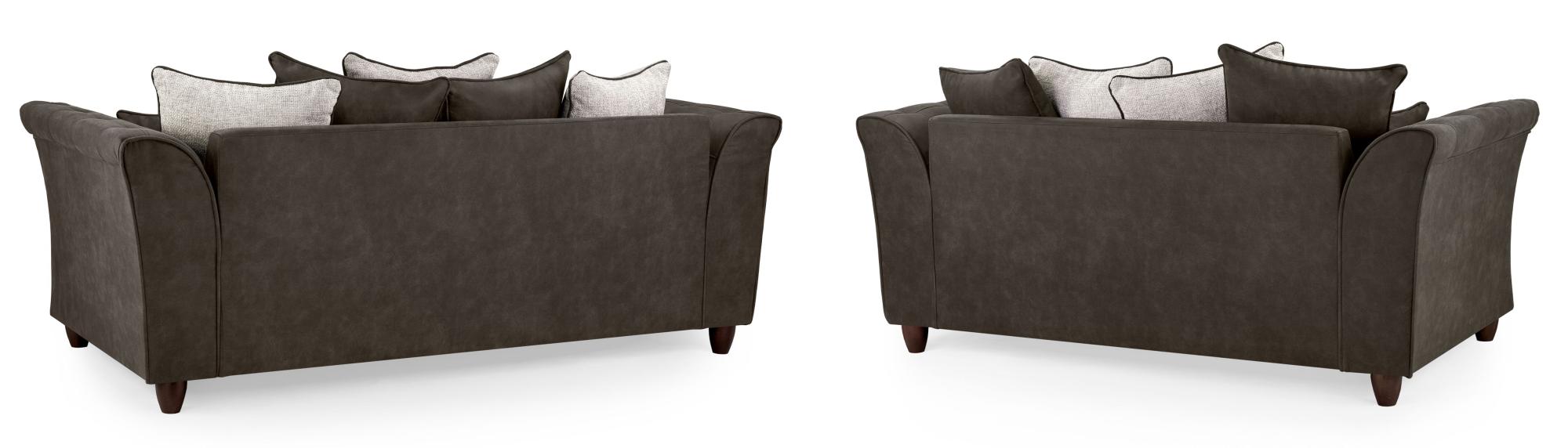 Product photograph of Bella Brown Faux Leather 3 2 Seater Sofa from Choice Furniture Superstore.