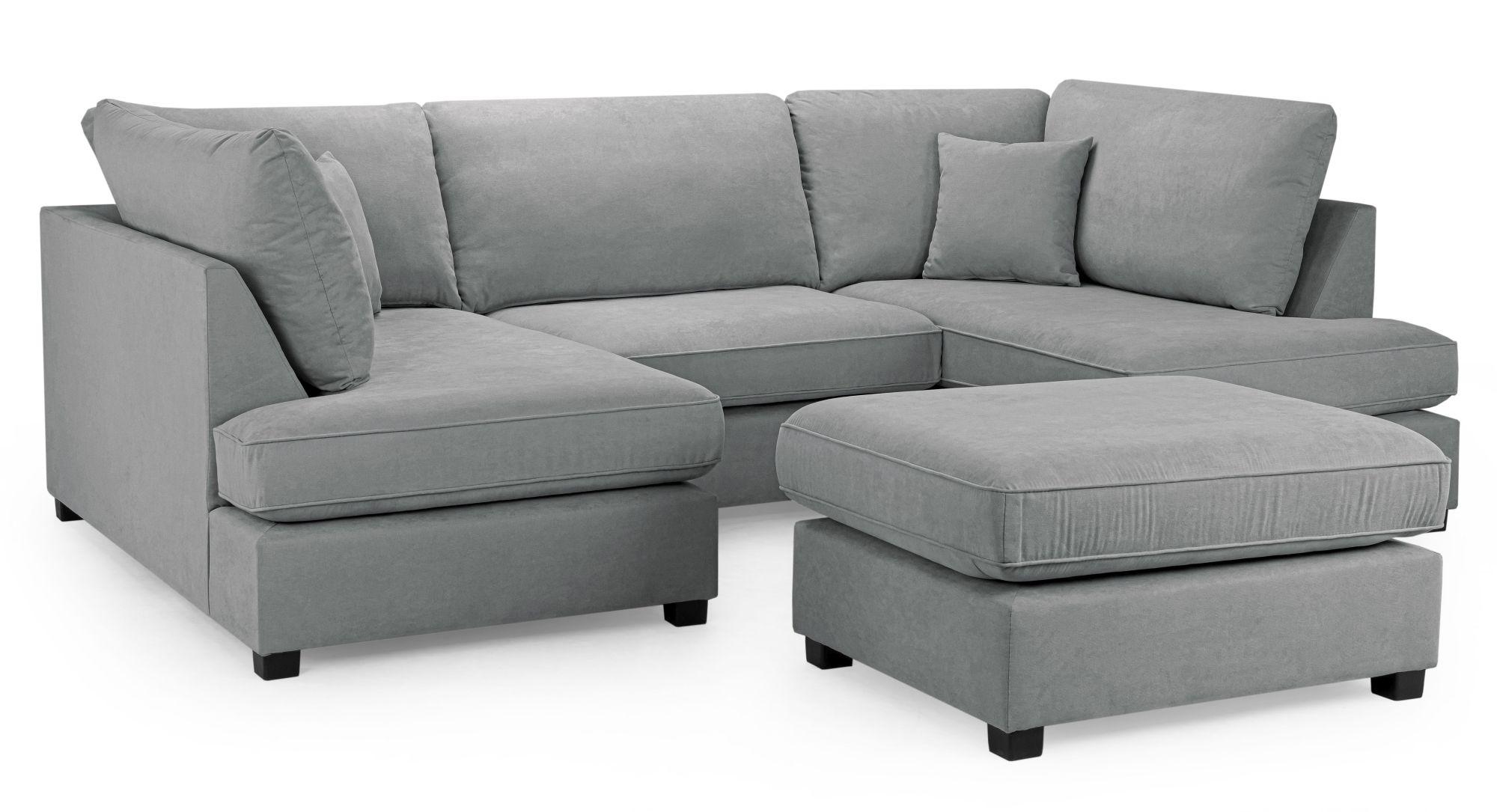 Product photograph of Carnaby Classic Grey Fabric U Shape Corner Sofa Suite from Choice Furniture Superstore.