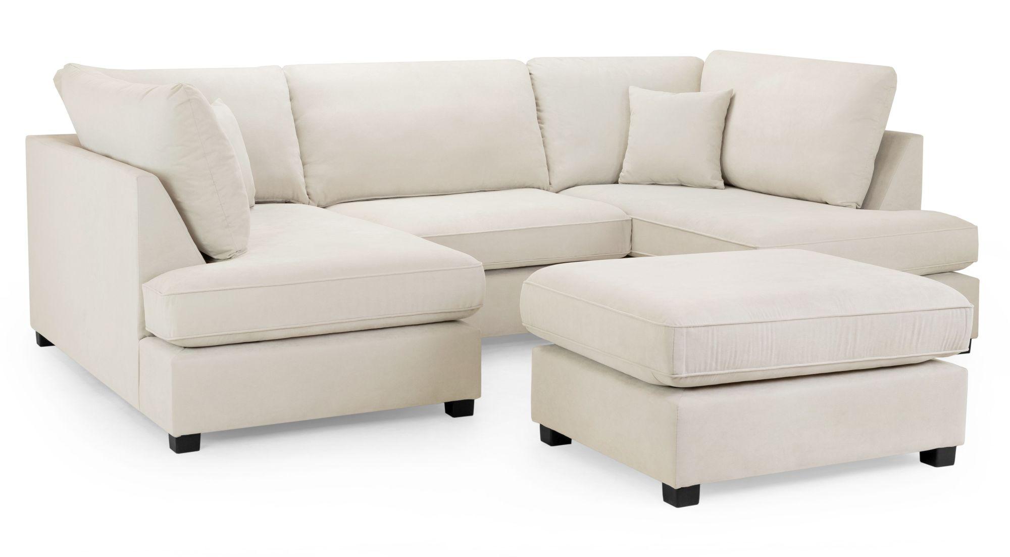 Product photograph of Carnaby Classic Beige Fabric U Shape Corner Sofa Suite from Choice Furniture Superstore.