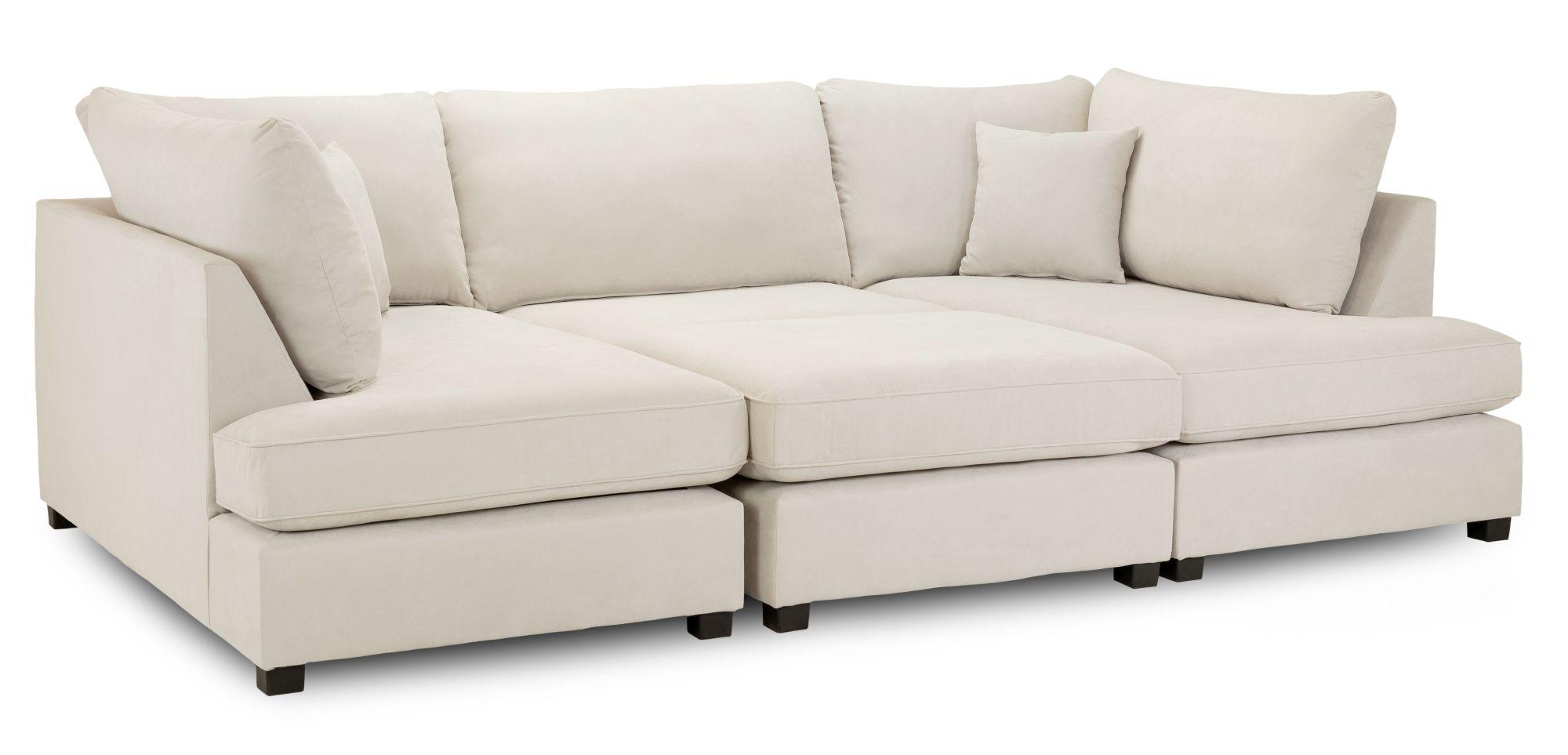 Product photograph of Carnaby Classic Beige Fabric U Shape Corner Sofa Suite from Choice Furniture Superstore.