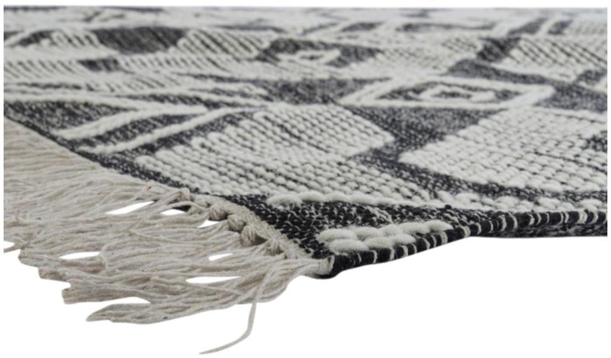 Product photograph of Jaipur Black Cotton Boho Rug - 160cm X 230cm from Choice Furniture Superstore.