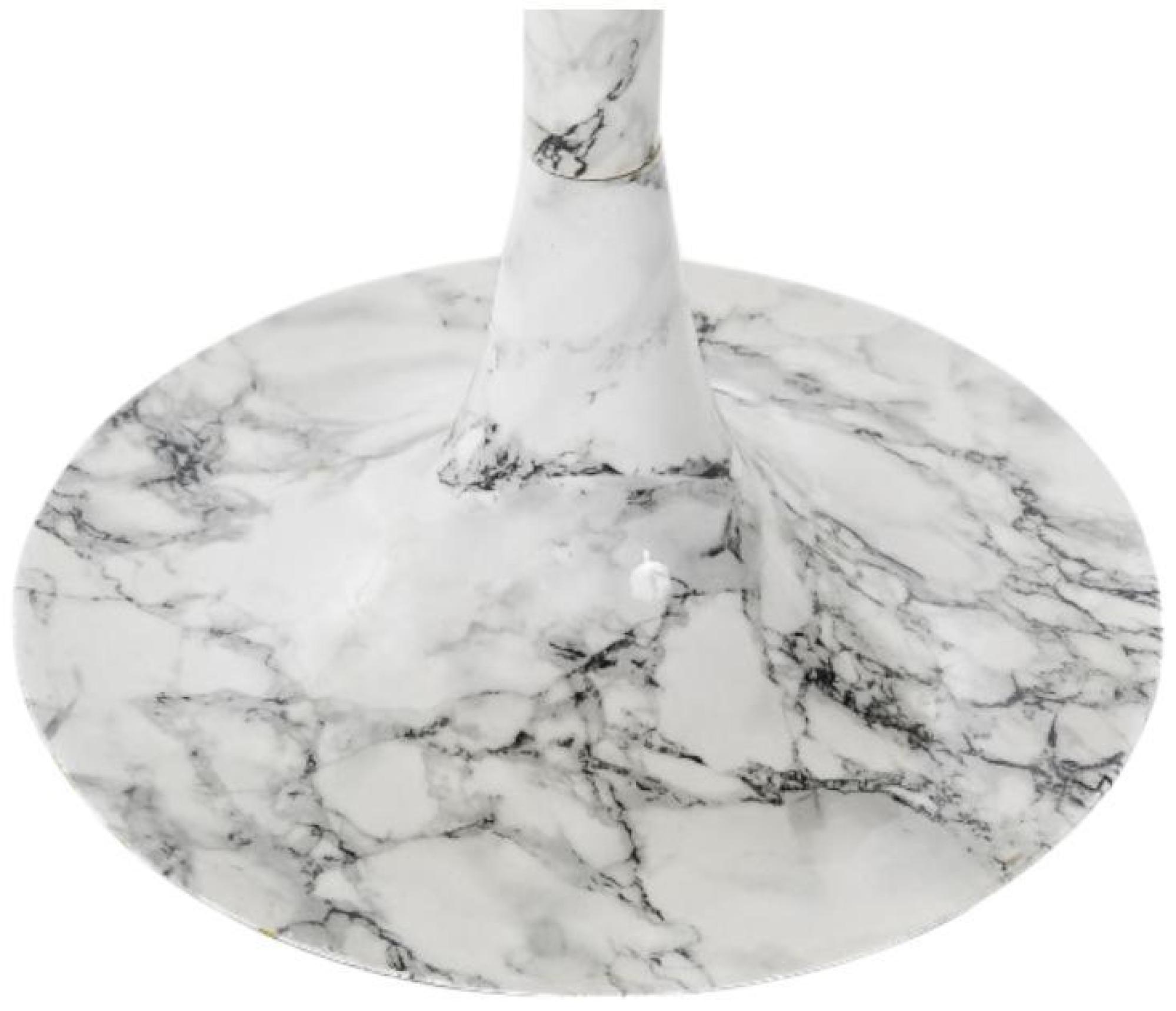 Product photograph of Sangli White Faux Marble Round Side Table from Choice Furniture Superstore.