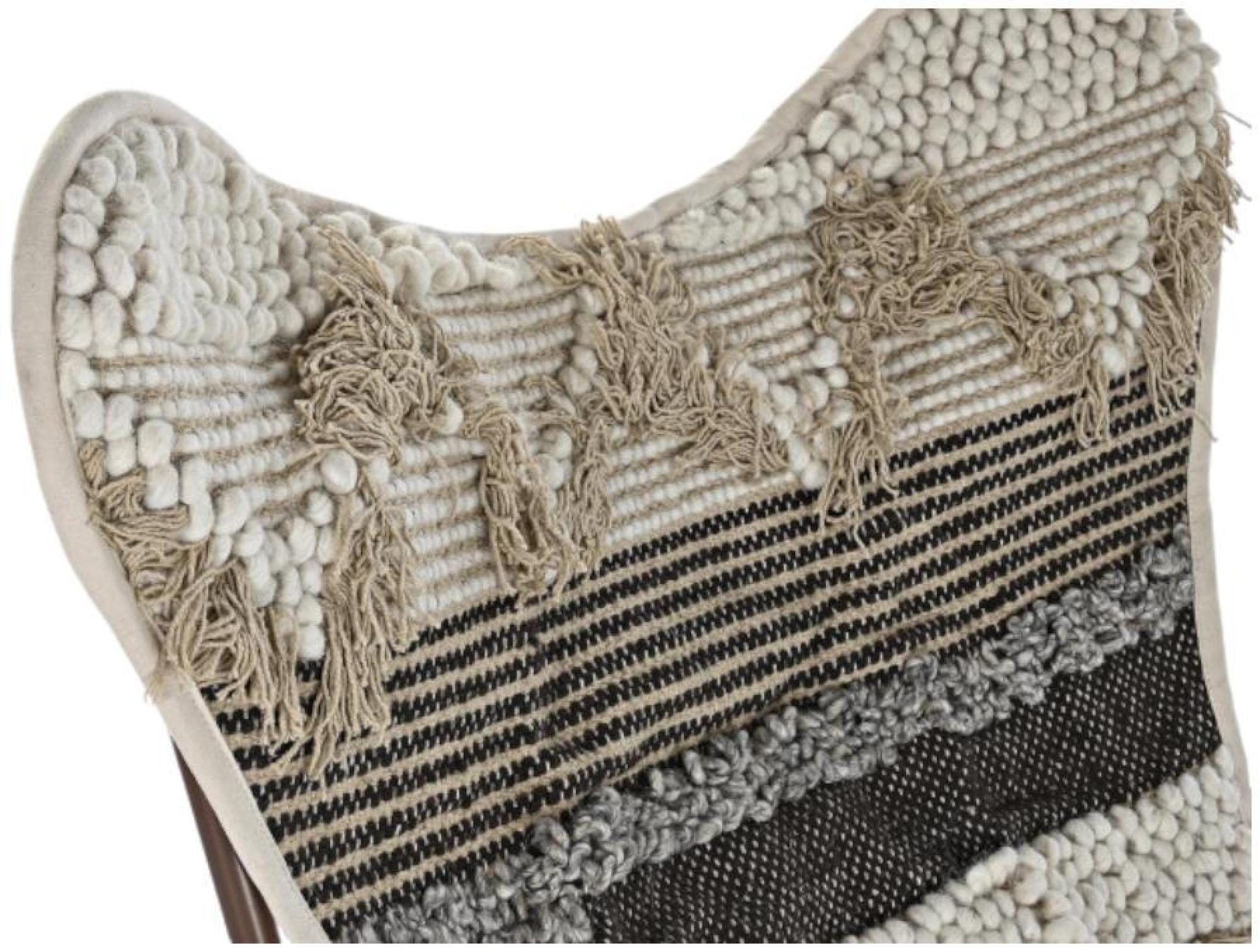 Product photograph of Annecy Brown And Black Cotton Fabric Butterfly Chair from Choice Furniture Superstore.