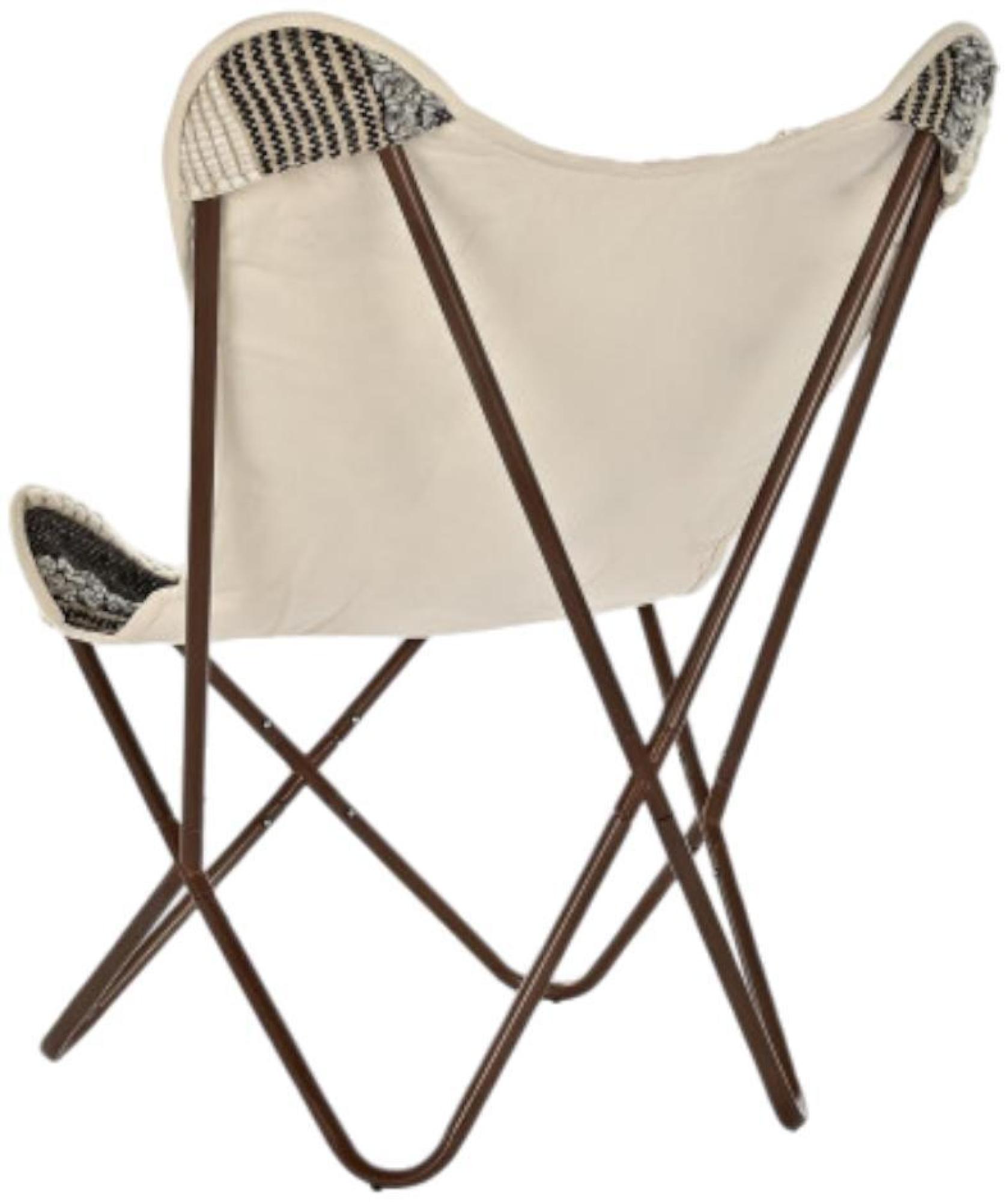 Product photograph of Annecy Brown And Black Cotton Fabric Butterfly Chair from Choice Furniture Superstore.