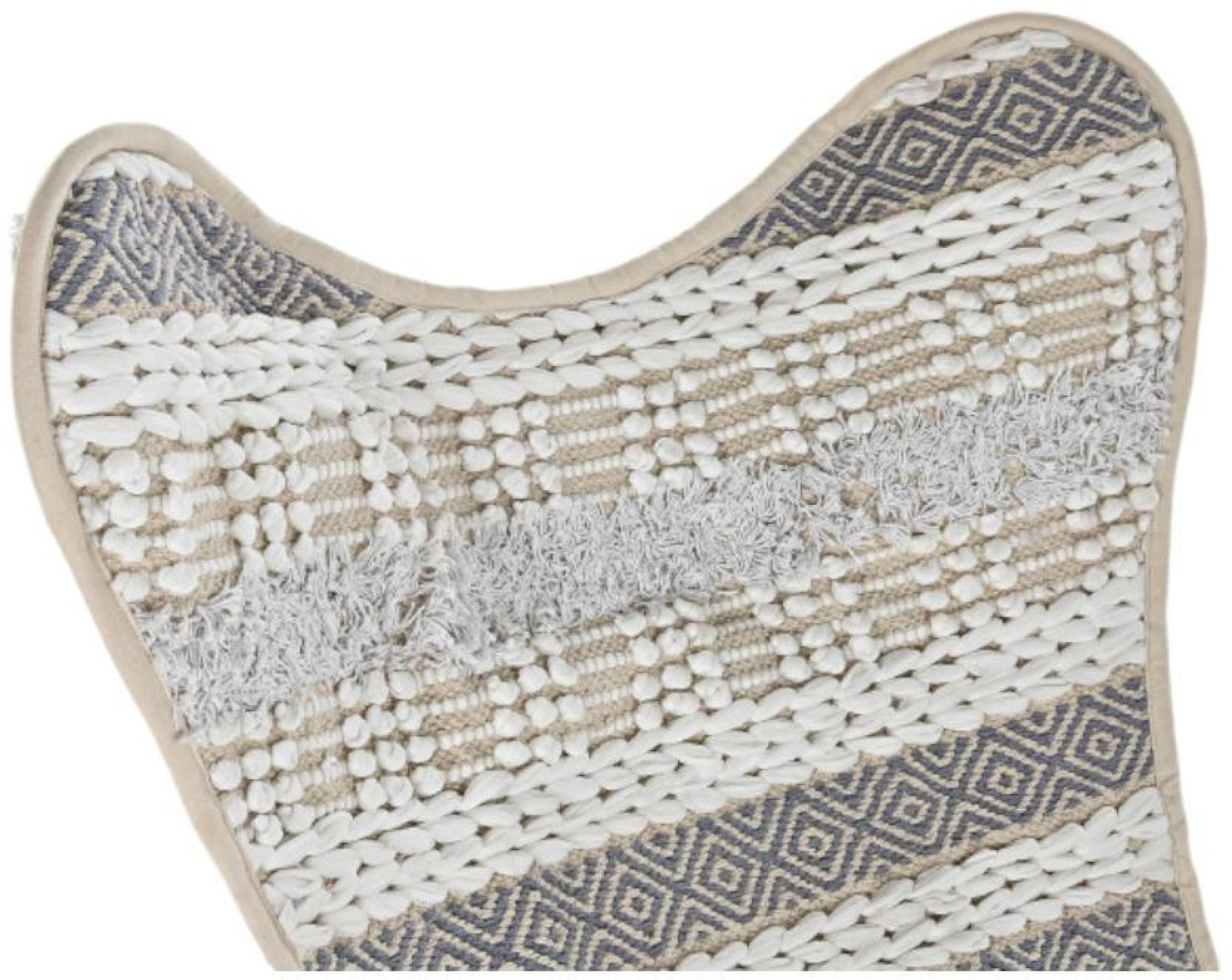 Product photograph of Soho White And Grey Cotton Fabric Butterfly Chair from Choice Furniture Superstore.