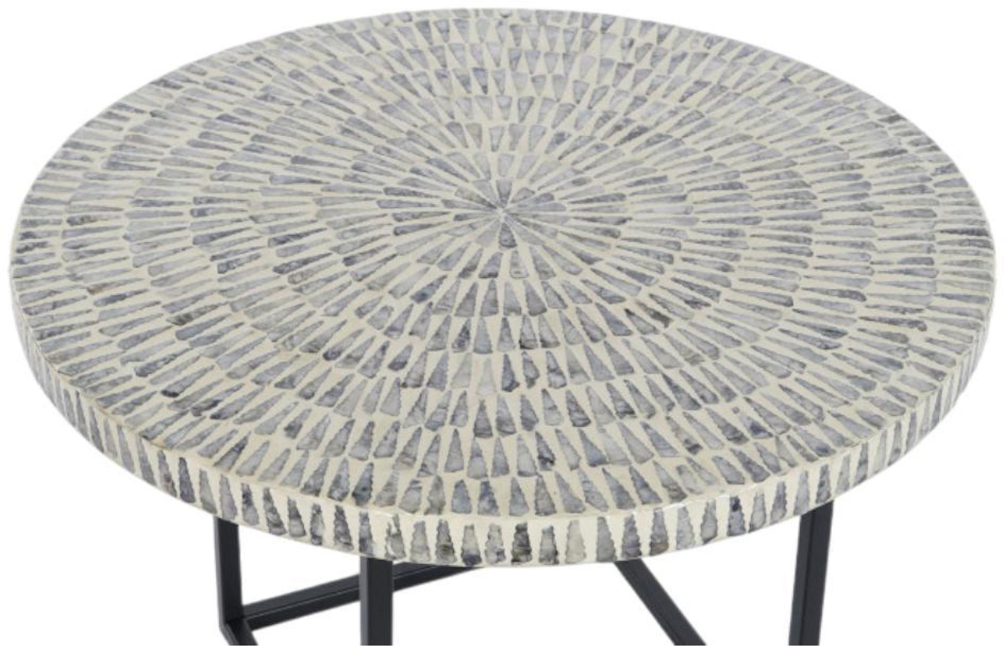 Product photograph of Surat White Metal Round Side Table from Choice Furniture Superstore.