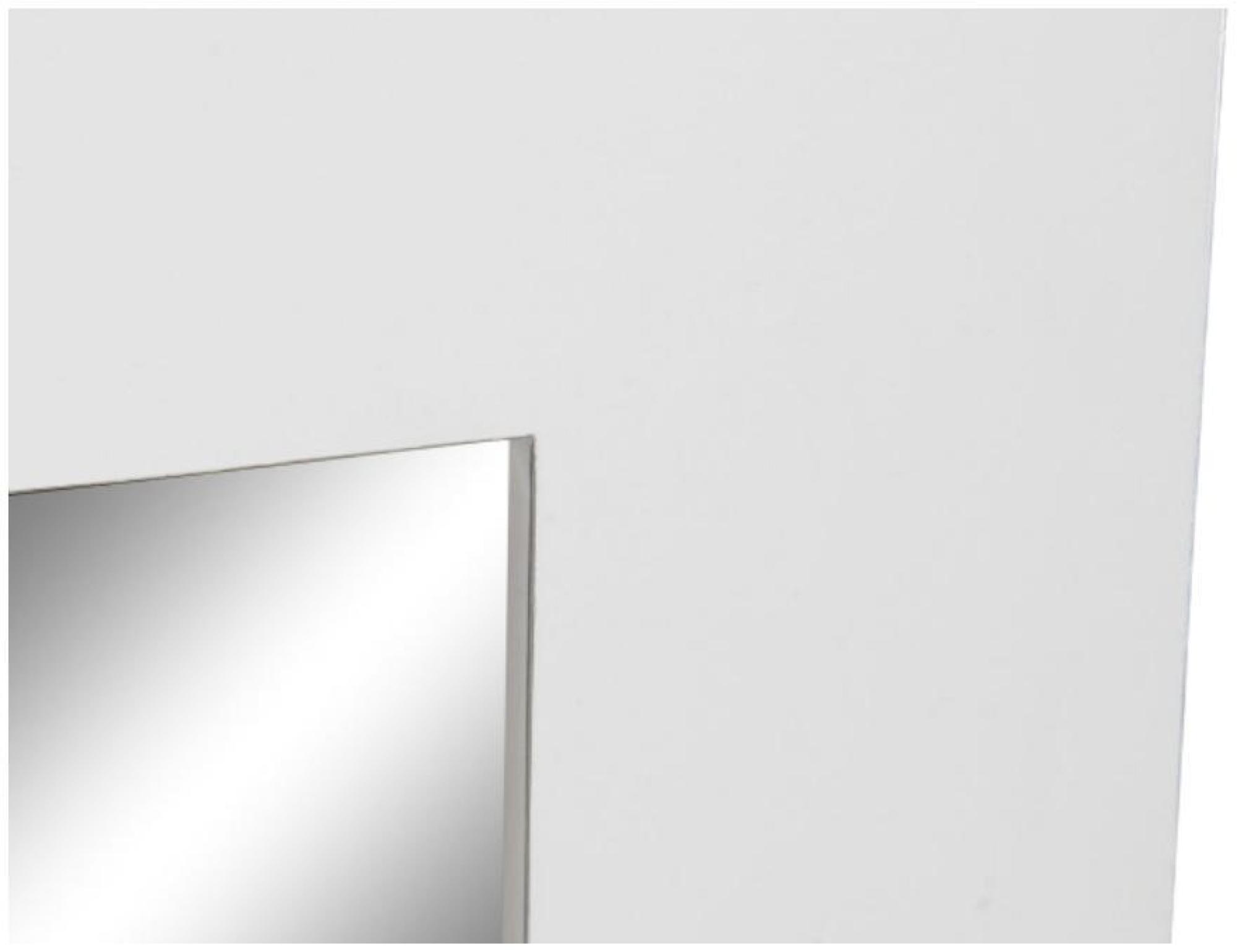 Product photograph of Oriental White And Silver Wood Wall Mirror - 70cm X 90cm from Choice Furniture Superstore.