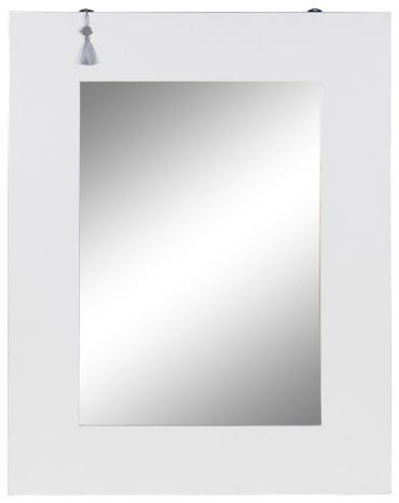 Product photograph of Oriental White And Silver Wood Wall Mirror - 70cm X 90cm from Choice Furniture Superstore.