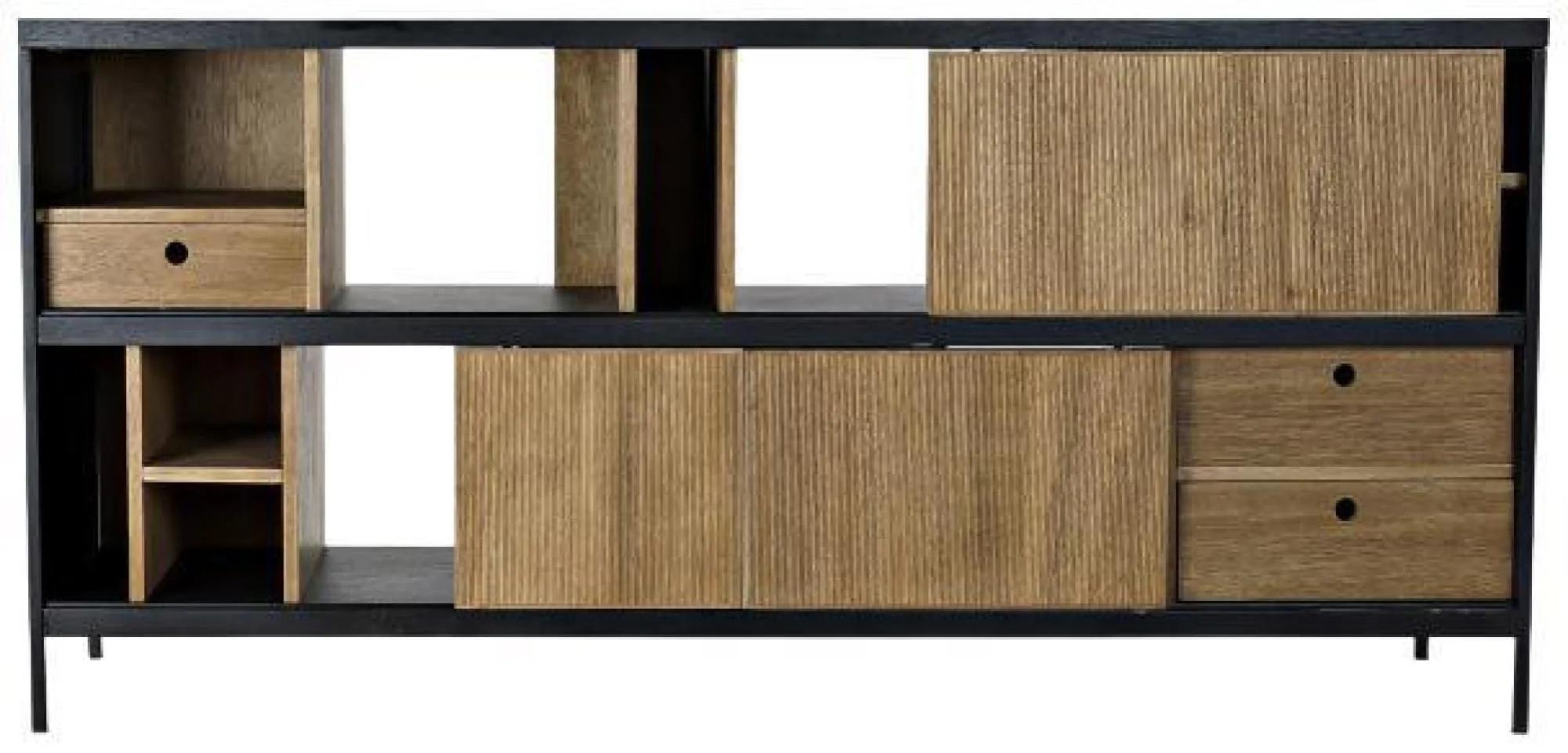 Product photograph of Natural And Black 160cm Tv Cabinet from Choice Furniture Superstore.