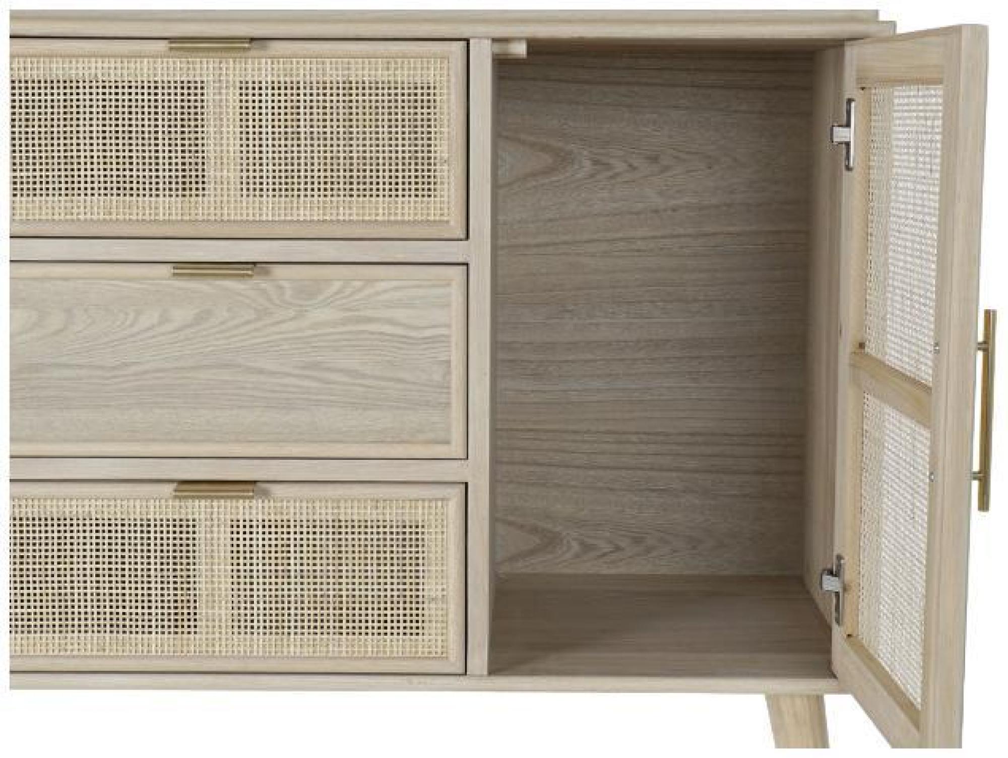 Product photograph of Riley Wood And Rattan Showcase from Choice Furniture Superstore.