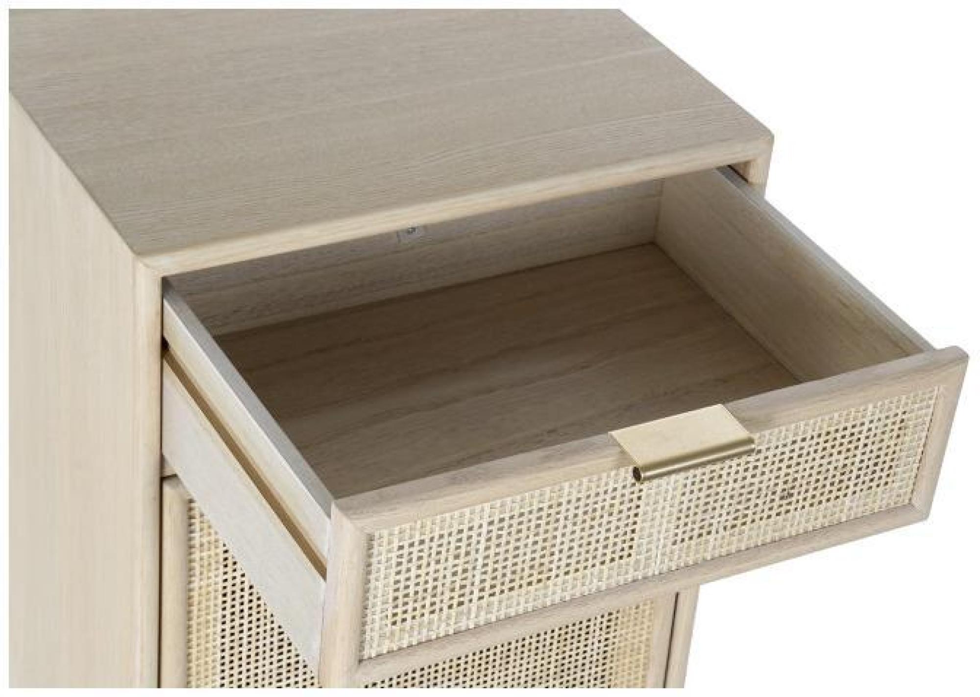 Product photograph of Riley Natural And Rattan 1 Door 1 Drawer Bedside Table - 42 2 X 37cm from Choice Furniture Superstore.