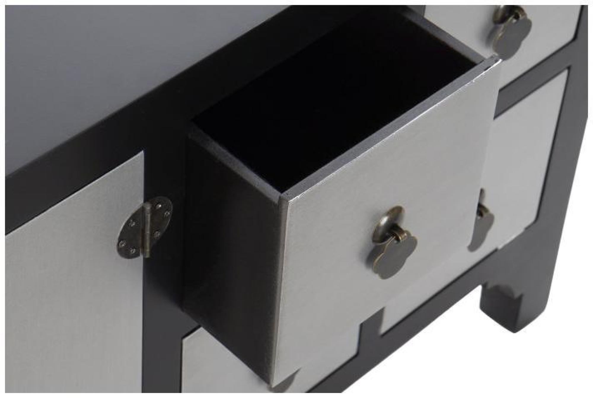 Product photograph of Oriental Black And Silver 130cm Large Tv Unit from Choice Furniture Superstore.