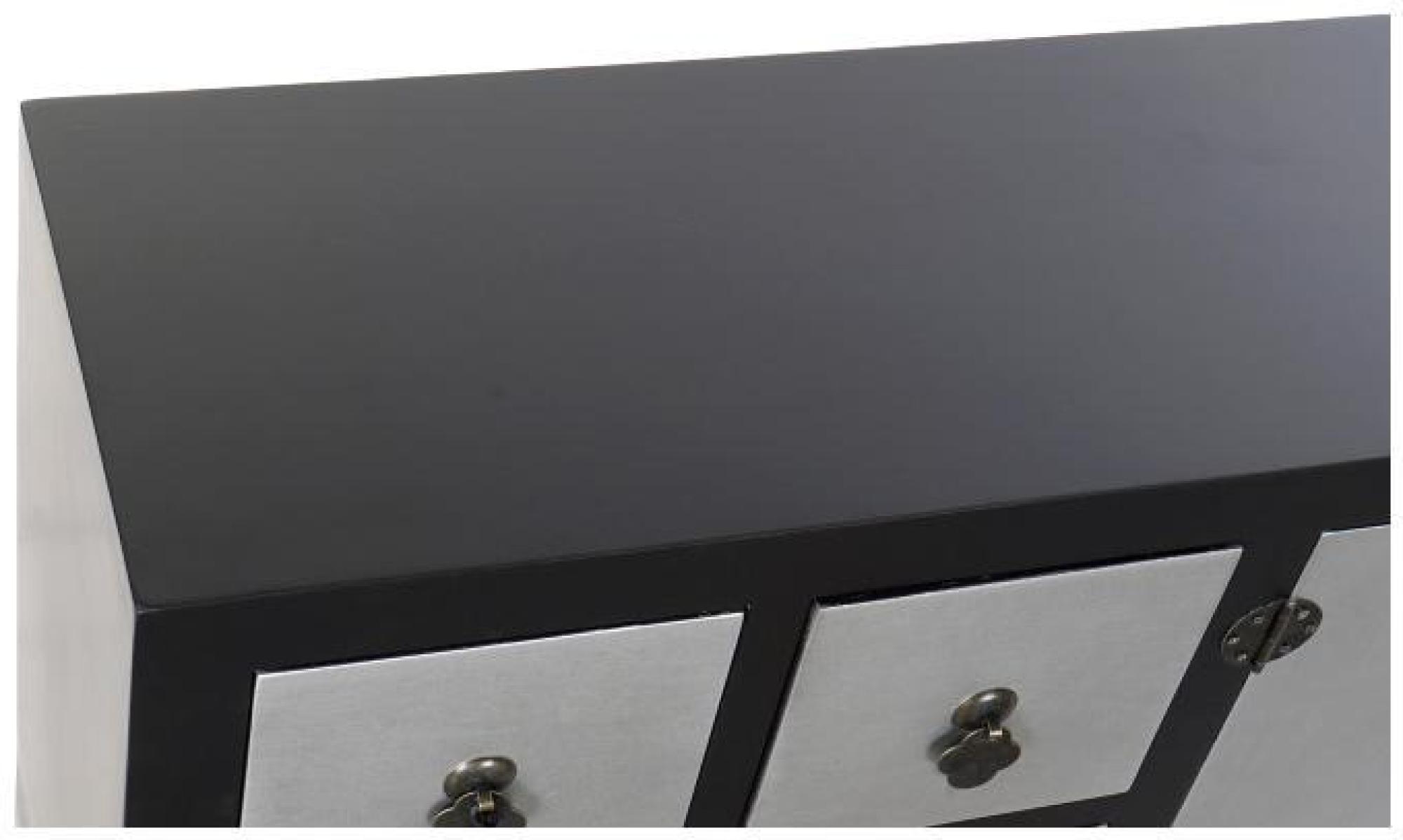 Product photograph of Oriental Black And Silver 130cm Large Tv Unit from Choice Furniture Superstore.