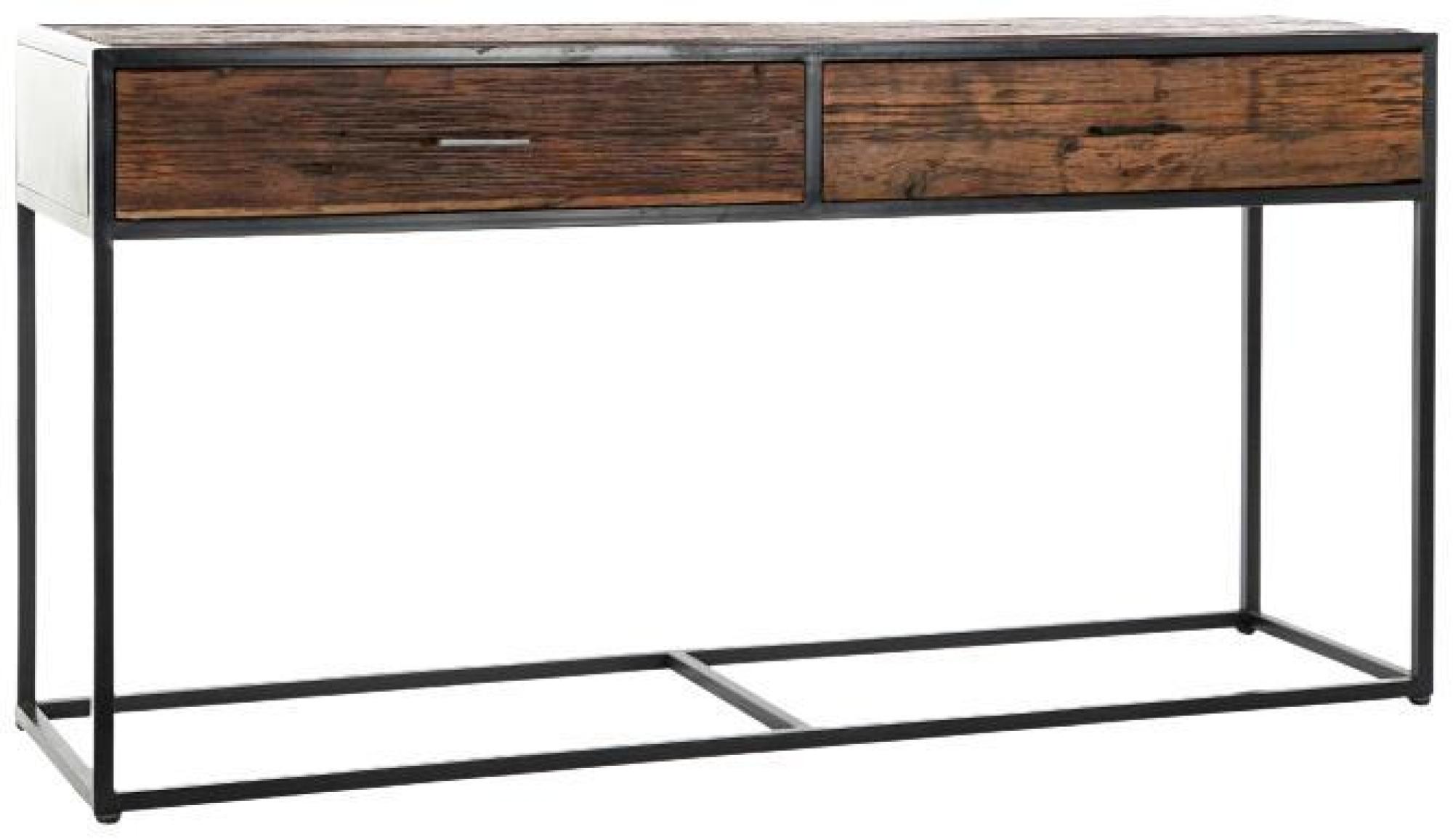 Kerela Dark Brown Wood 2 Drawer Console Table CFS UK