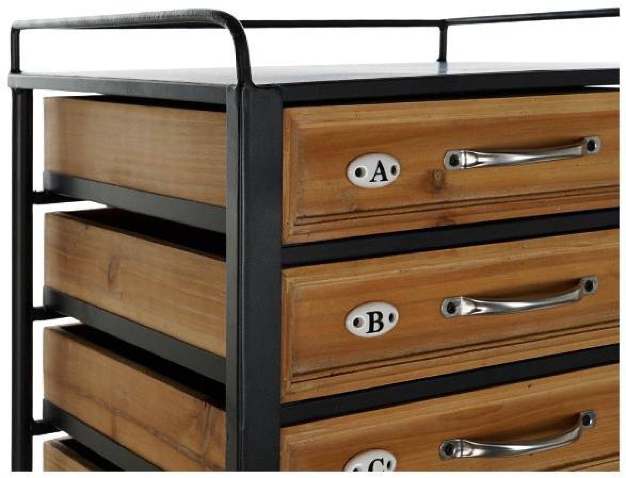 Product photograph of Jenkins Natural Black Metal Multi Drawer Cabinet from Choice Furniture Superstore.