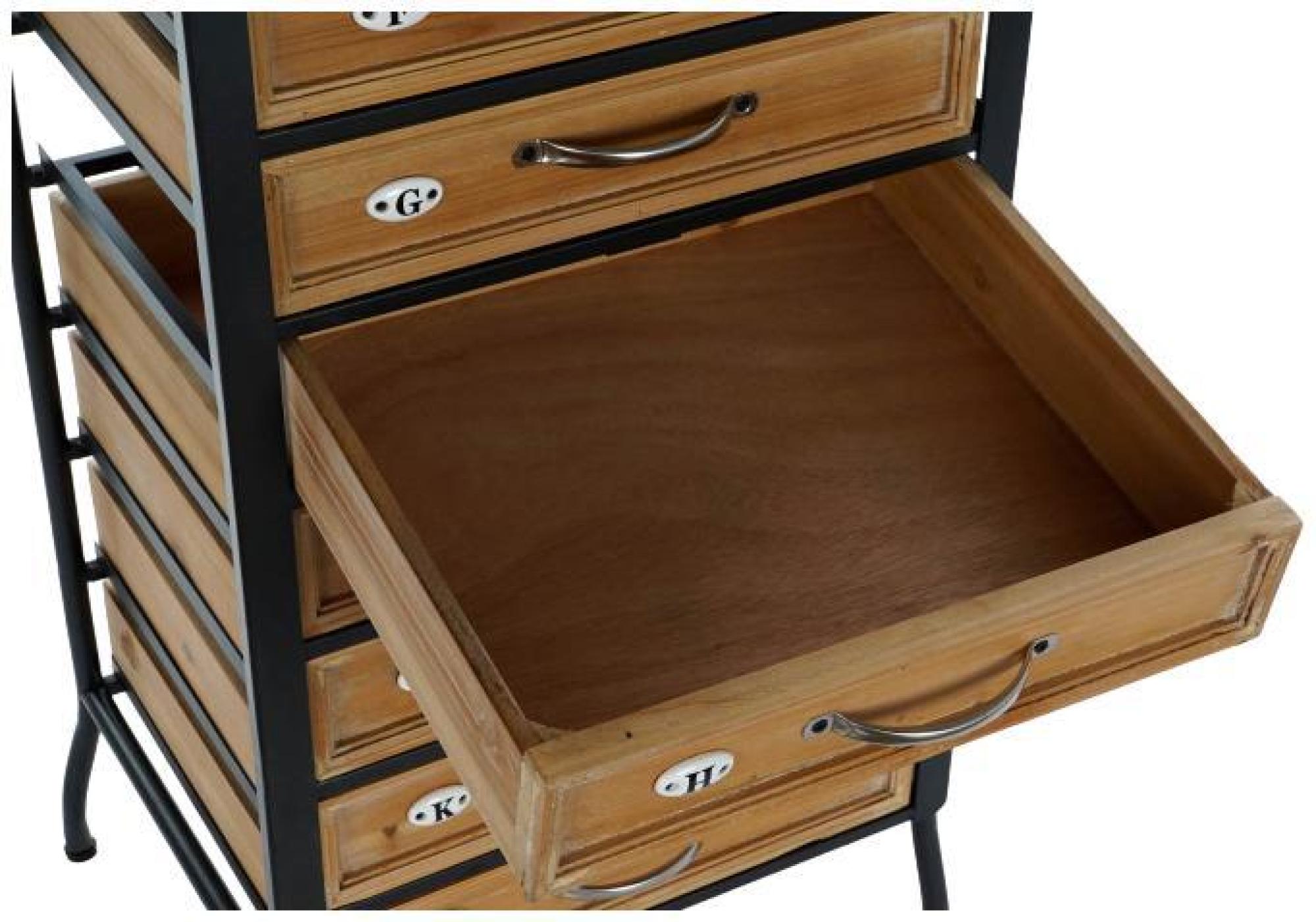 Product photograph of Jenkins Natural Black Metal Multi Drawer Cabinet from Choice Furniture Superstore.